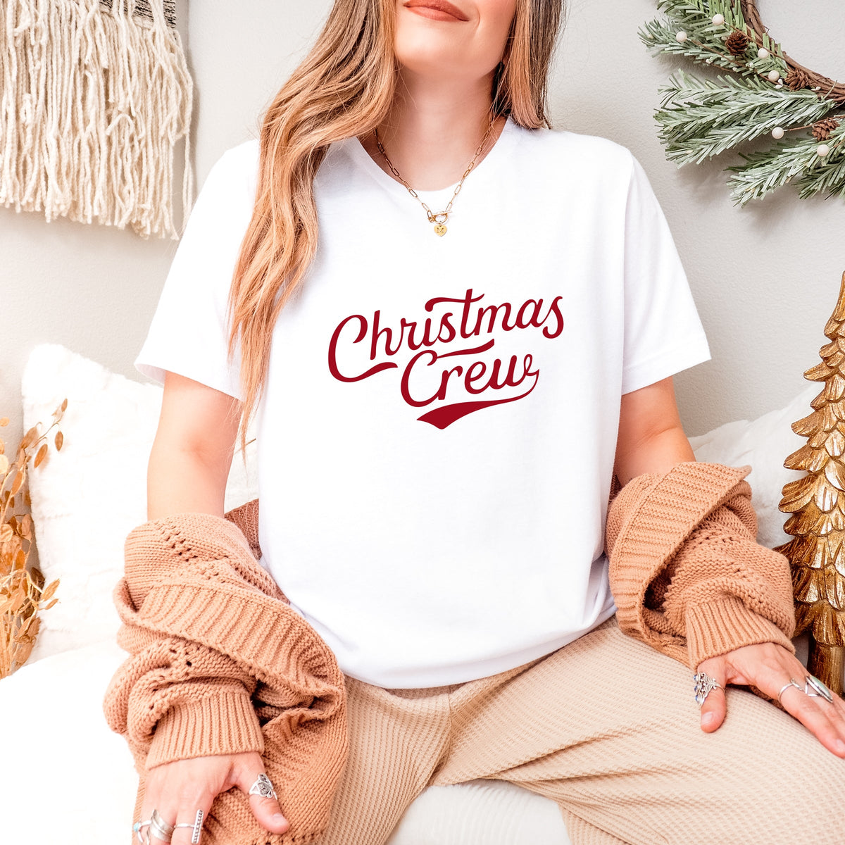 Christmas Crew Cursive - Women's Short Sleeve Graphic T-Shirt