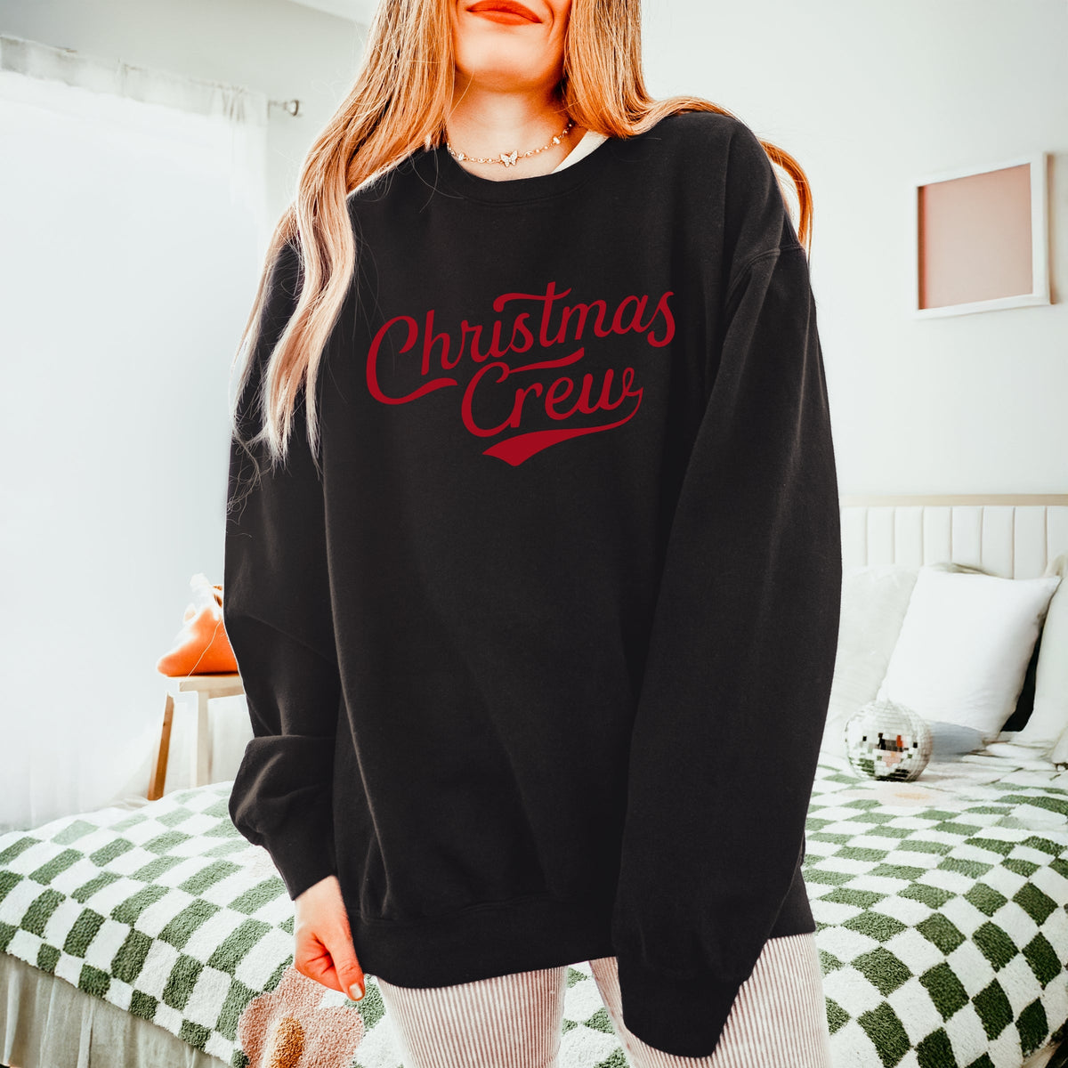 Christmas Crew Cursive - Women's Lightweight Garment Dyed Sweatshirt