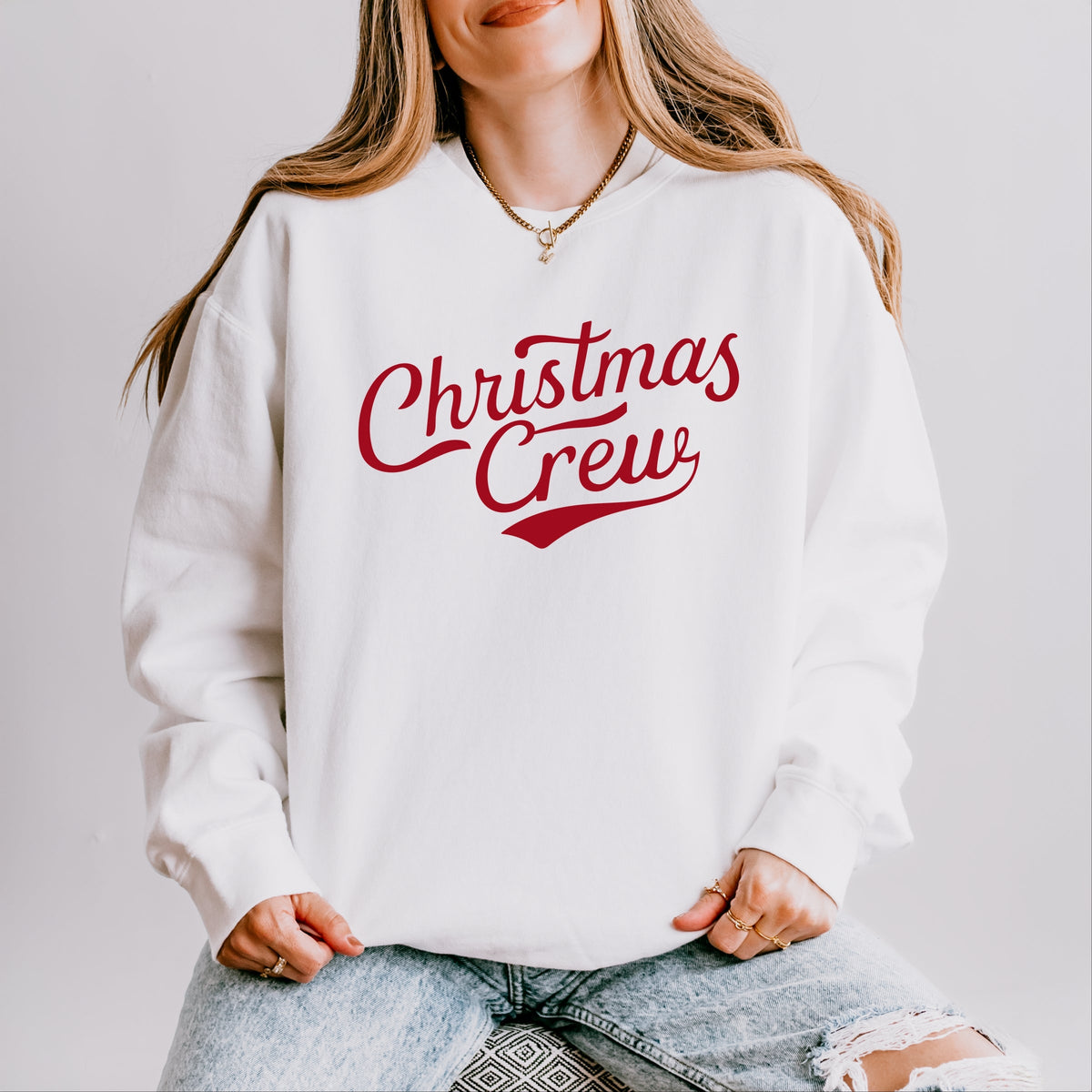 Christmas Crew Cursive - Women's Lightweight Garment Dyed Sweatshirt