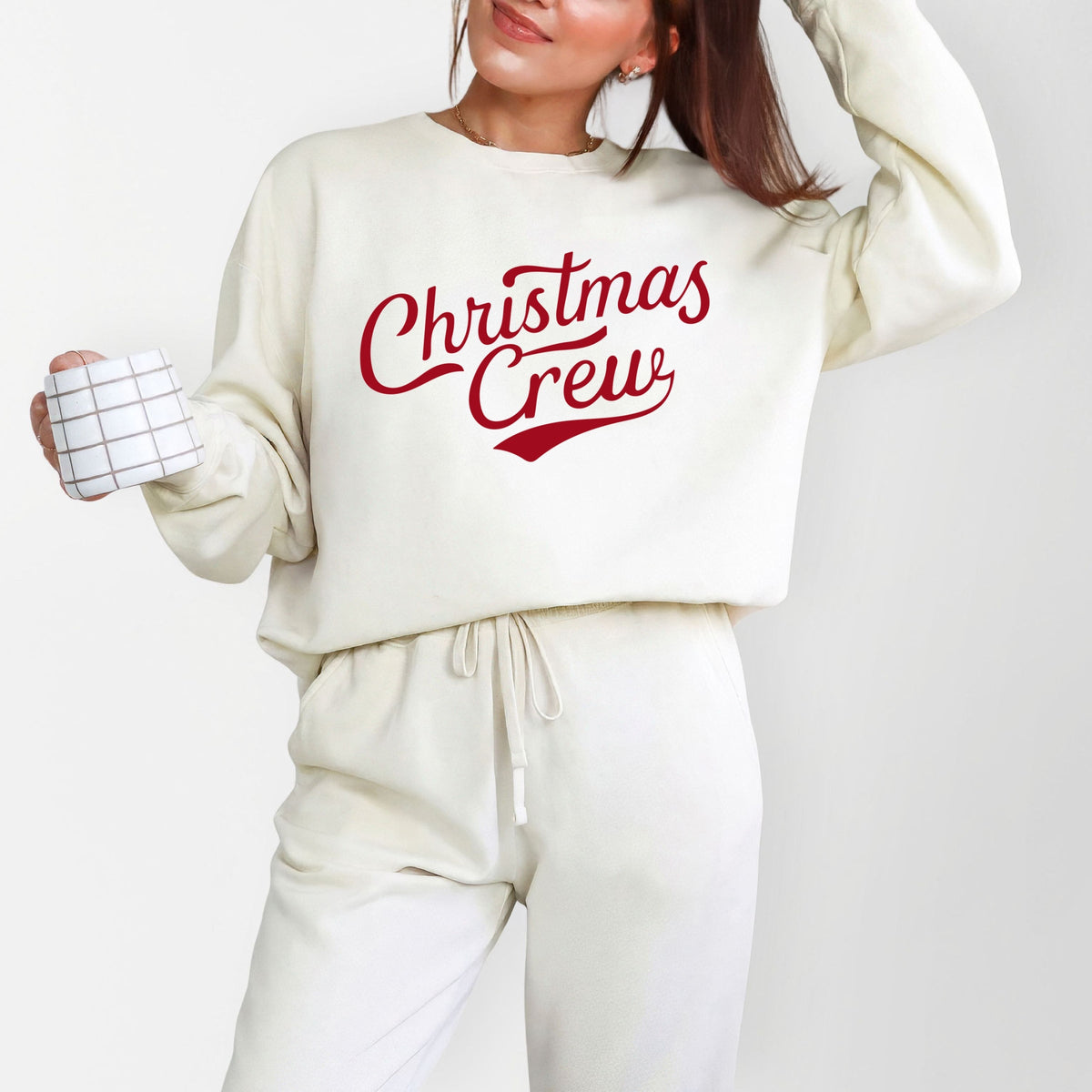 Christmas Crew Cursive - Women's Lightweight Garment Dyed Sweatshirt