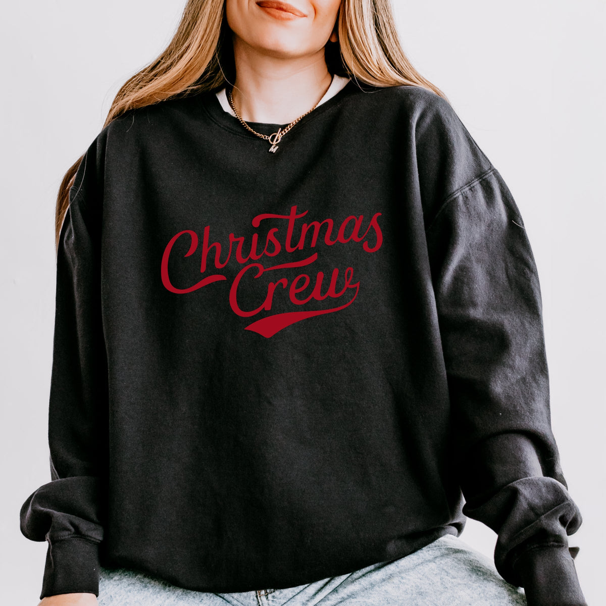 Christmas Crew Cursive - Women's Lightweight Garment Dyed Sweatshirt