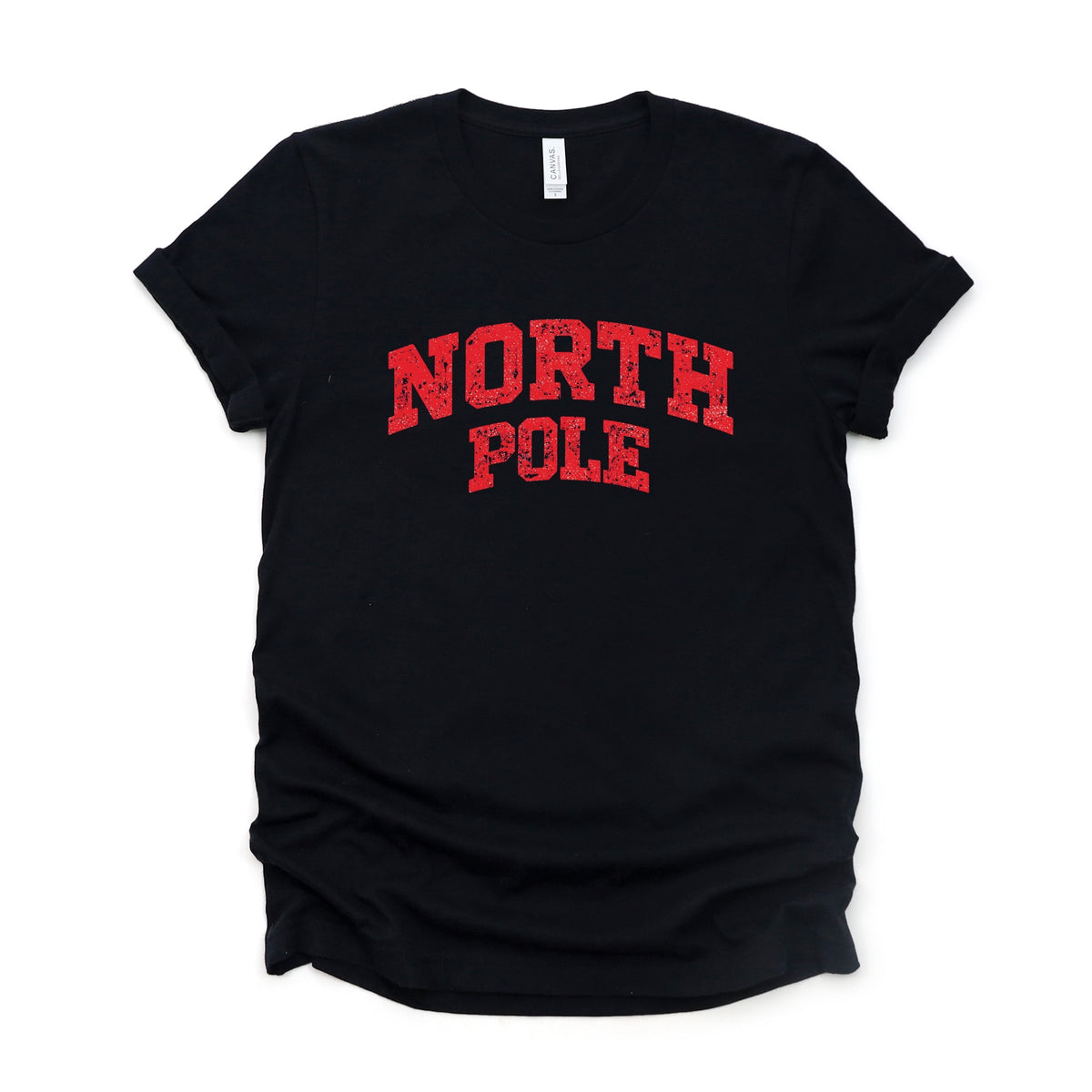 North Pole Varsity Arched Distressed - Women's Short Sleeve Graphic T-Shirt