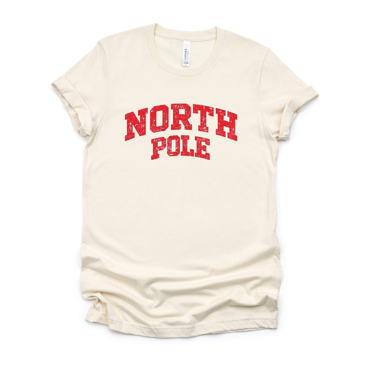 North Pole Varsity Arched Distressed - Women's Short Sleeve Graphic T-Shirt