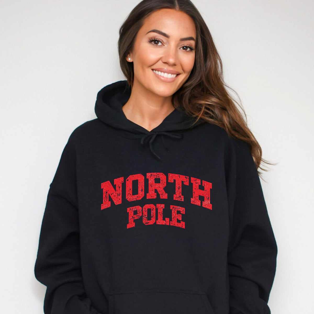 North Pole Varsity Arched Distressed - Women's Graphic Hoodie