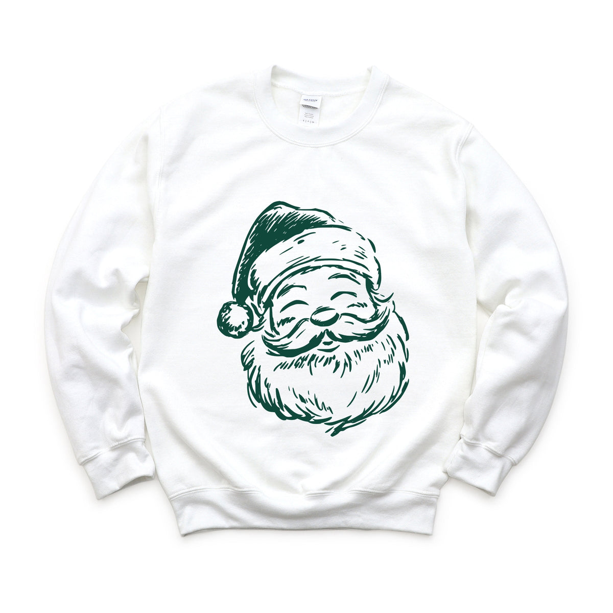 Santa Outline Green - Women's Graphic Sweatshirt