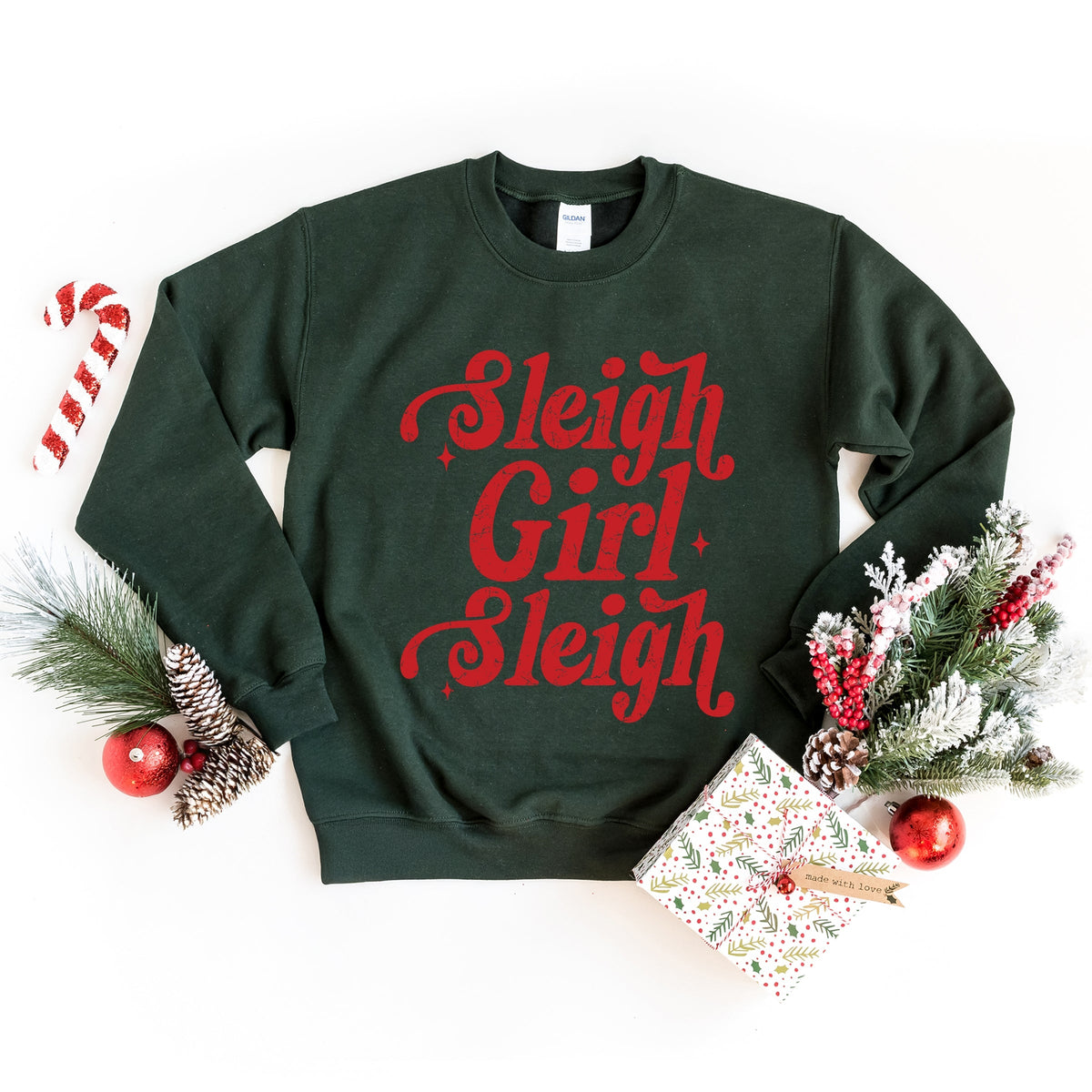 Sleigh Girl Sleigh Sparkle Distressed - Women's Graphic Sweatshirt