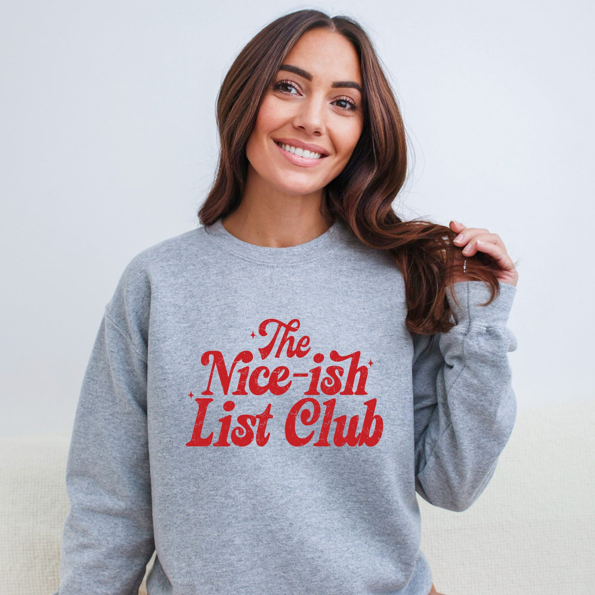 The Nice-ish List Club Distressed -  Women's Graphic Sweatshirt