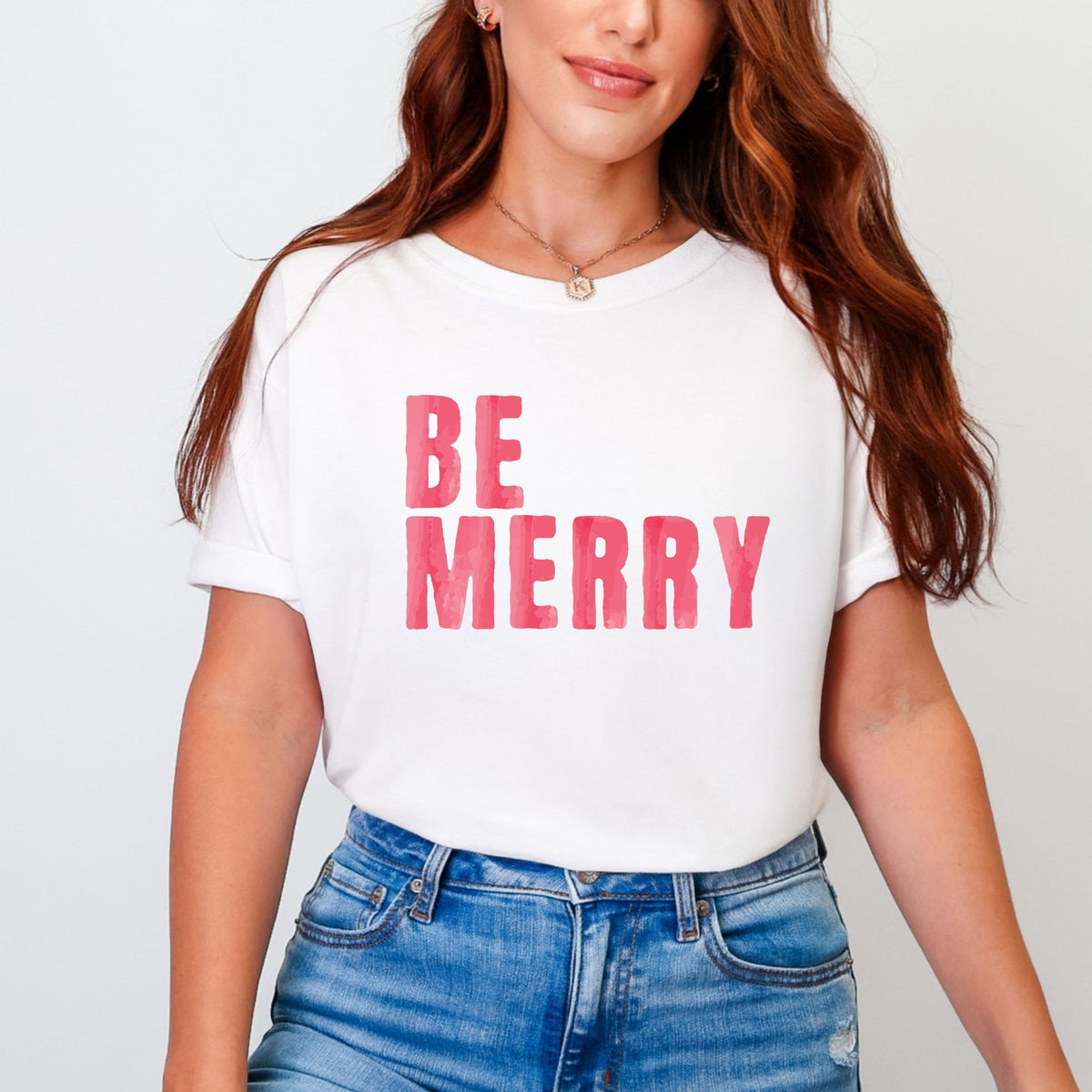Be Merry Watercolor - Women's Garment Dyed Graphic T-Shirt