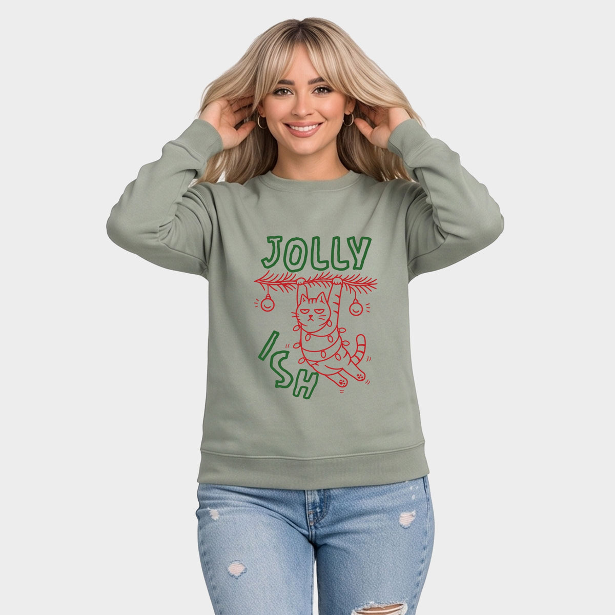 Jollyish Cat - Women's Graphic Sweatshirt