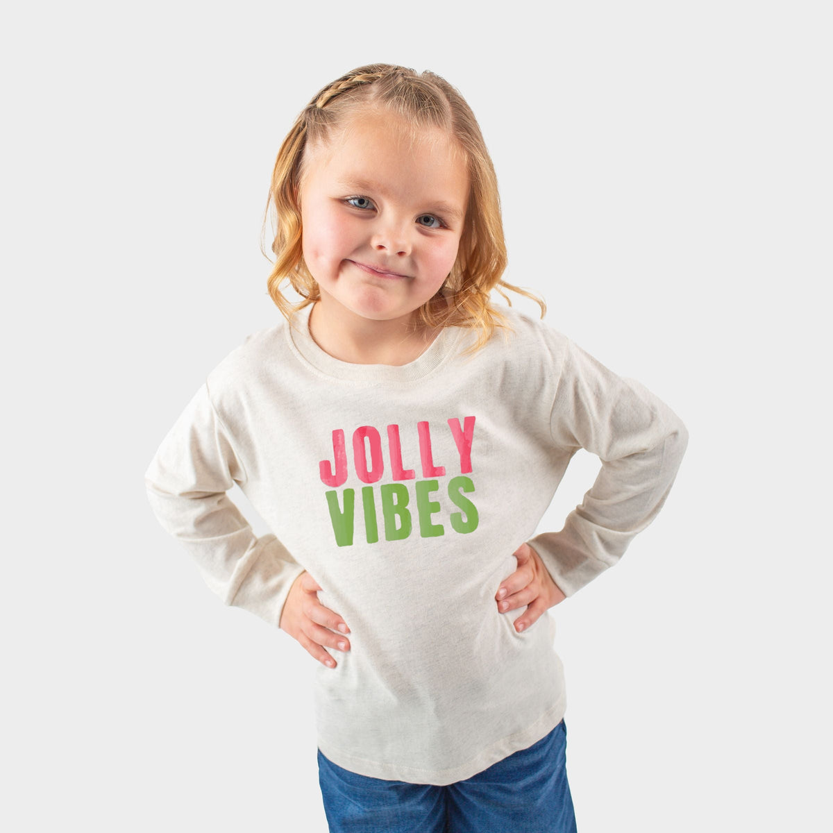 Jolly Vibes Watercolor - Toddler Long Sleeve Graphic Tee