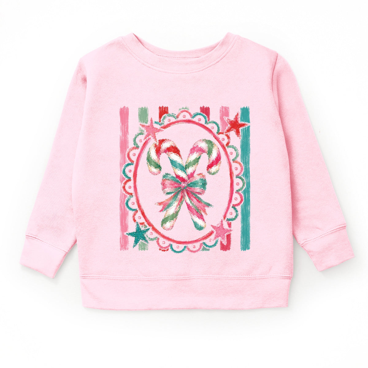 Candy Cane Coquette Watercolor - Youth Graphic Sweatshirt