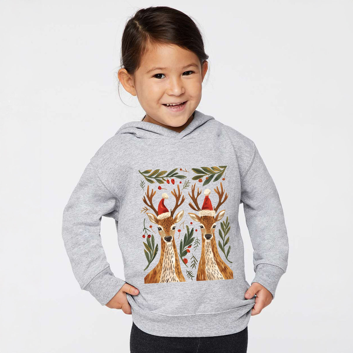 Christmas Deer Pair - Toddler Hoodie