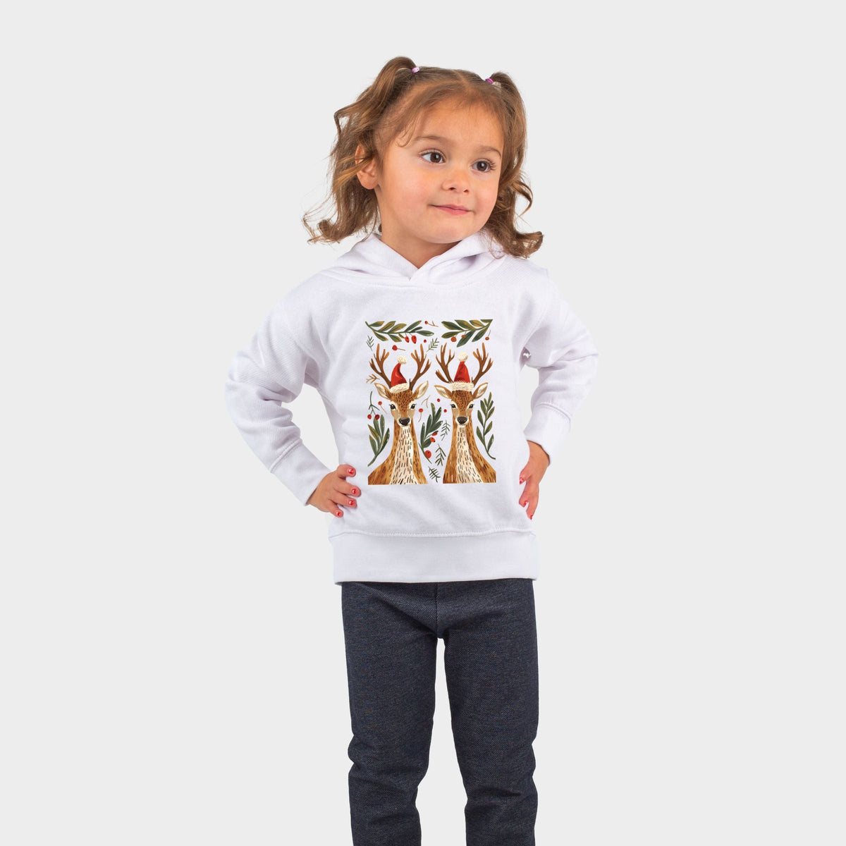Christmas Deer Pair - Toddler Hoodie