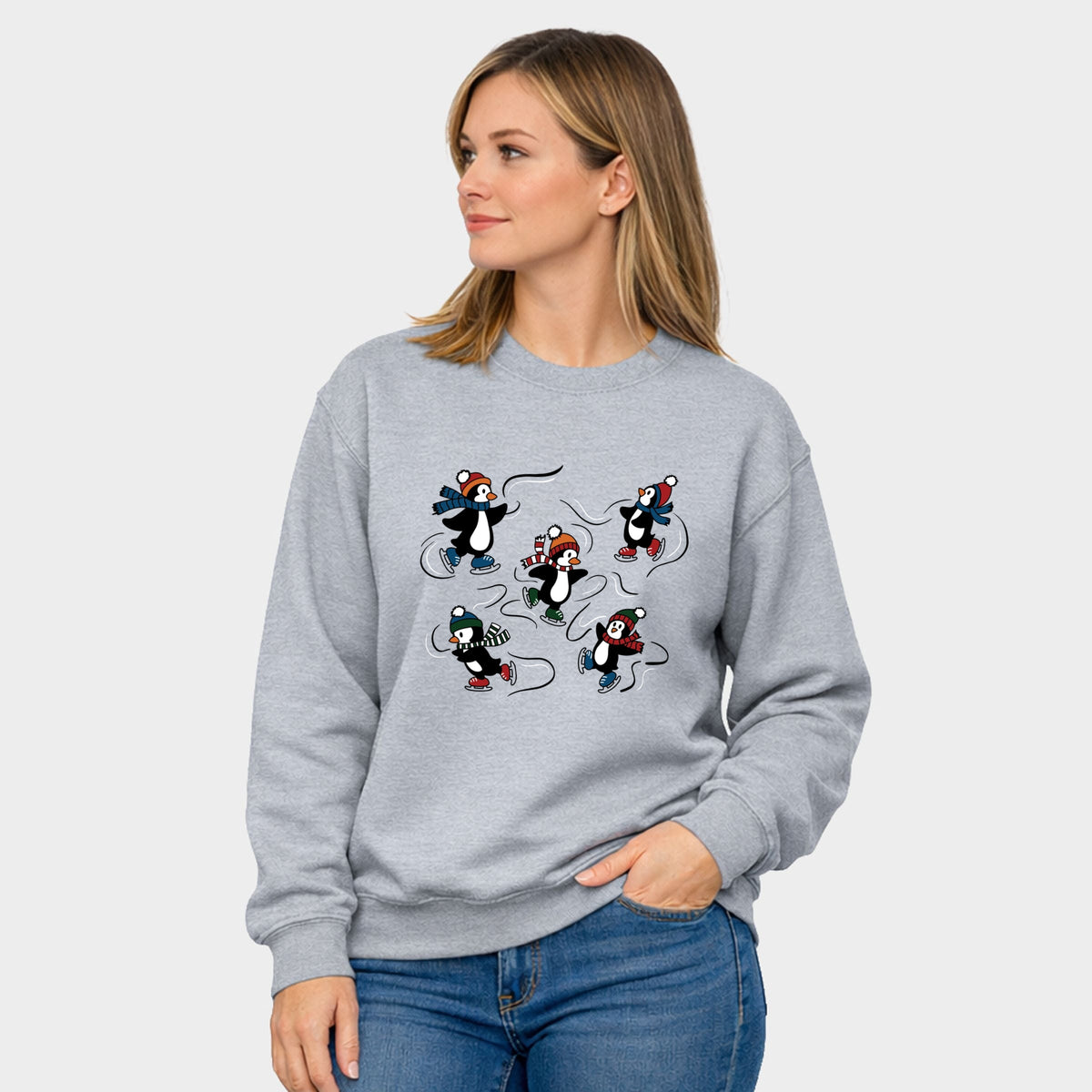 Ice Skating Penguins - Women's Graphic Sweatshirt