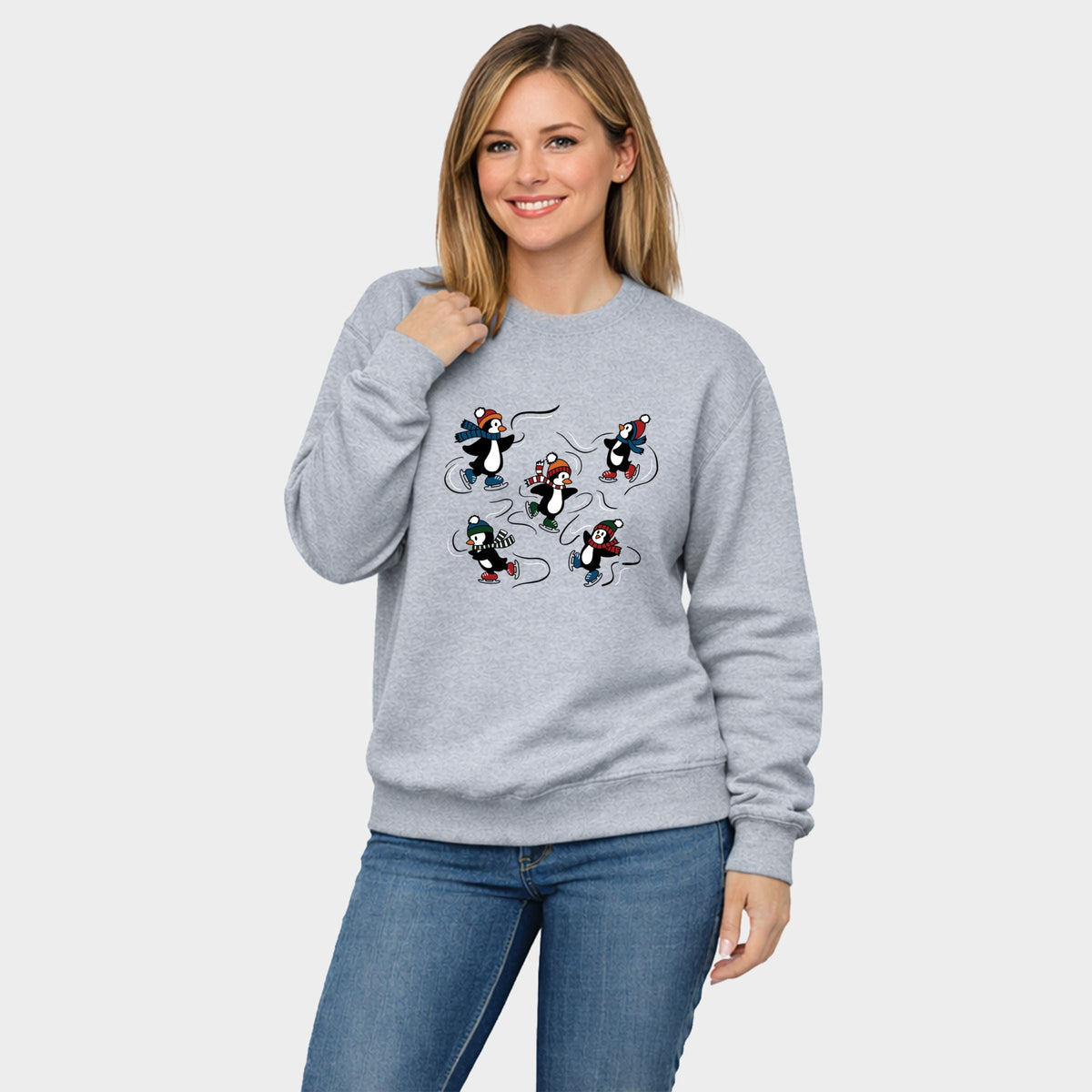 Ice Skating Penguins - Women's Graphic Sweatshirt
