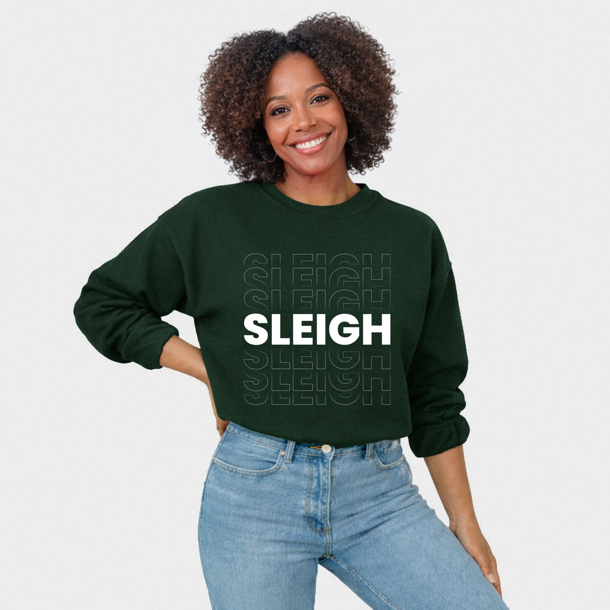 Sleigh Bold Stacked - Women's Graphic Sweatshirt