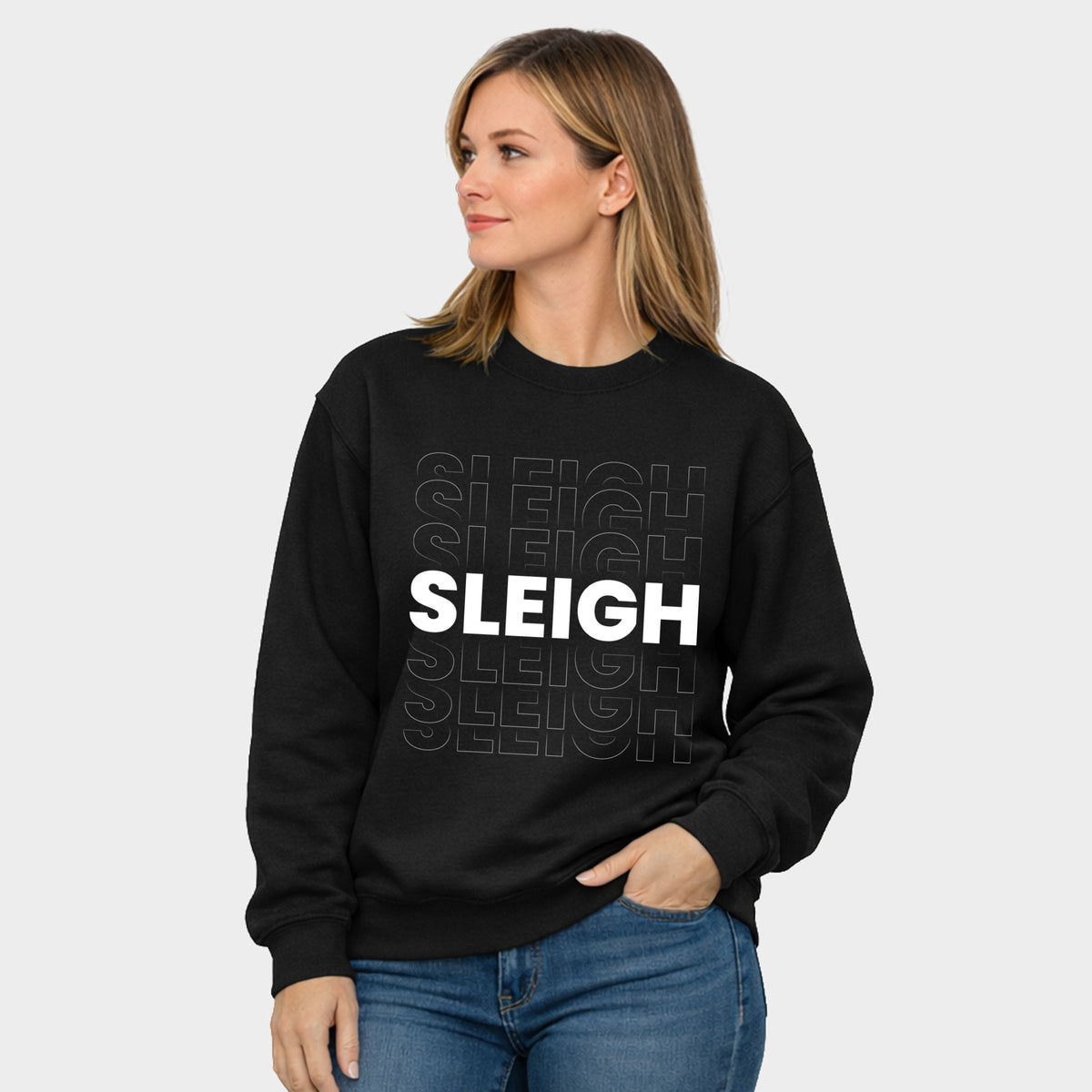 Sleigh Bold Stacked - Women's Graphic Sweatshirt