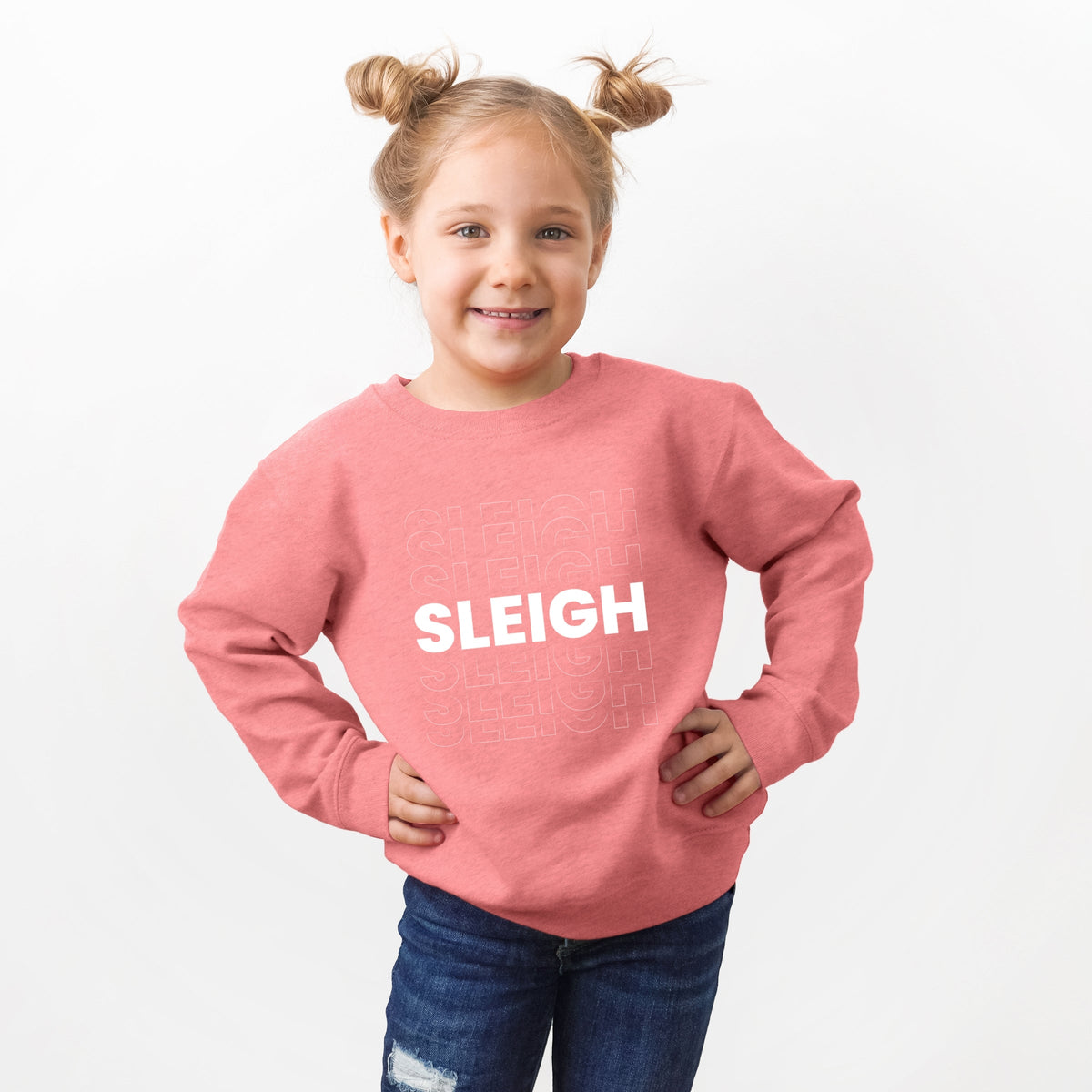 Sleigh Bold Stacked - Toddler Graphic Sweatshirt