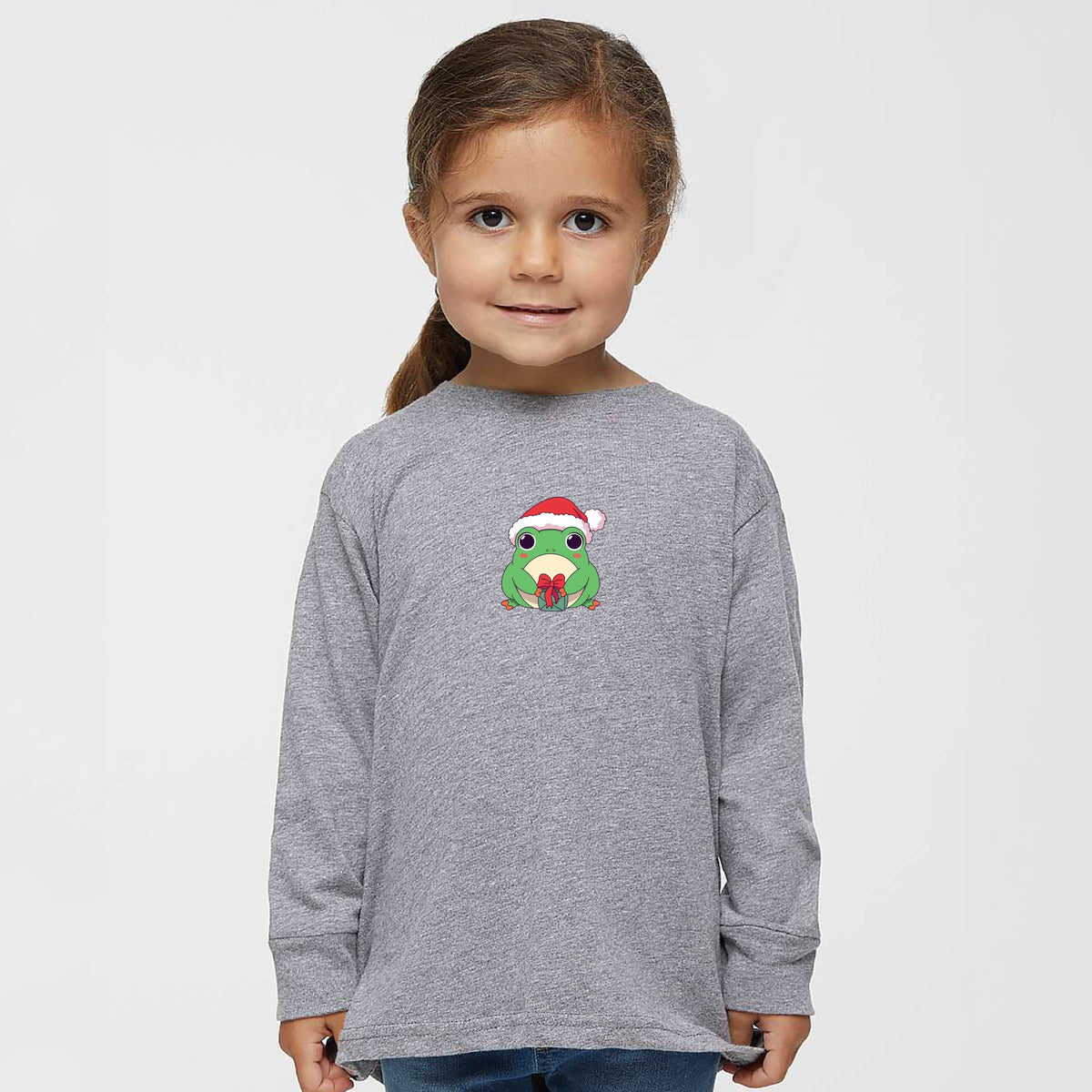 Christmas Frog - Toddler Long Sleeve Graphic Tee
