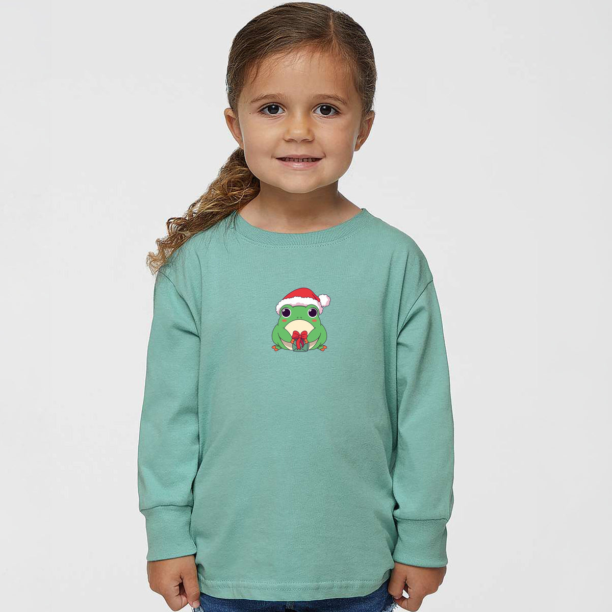 Christmas Frog - Toddler Long Sleeve Graphic Tee