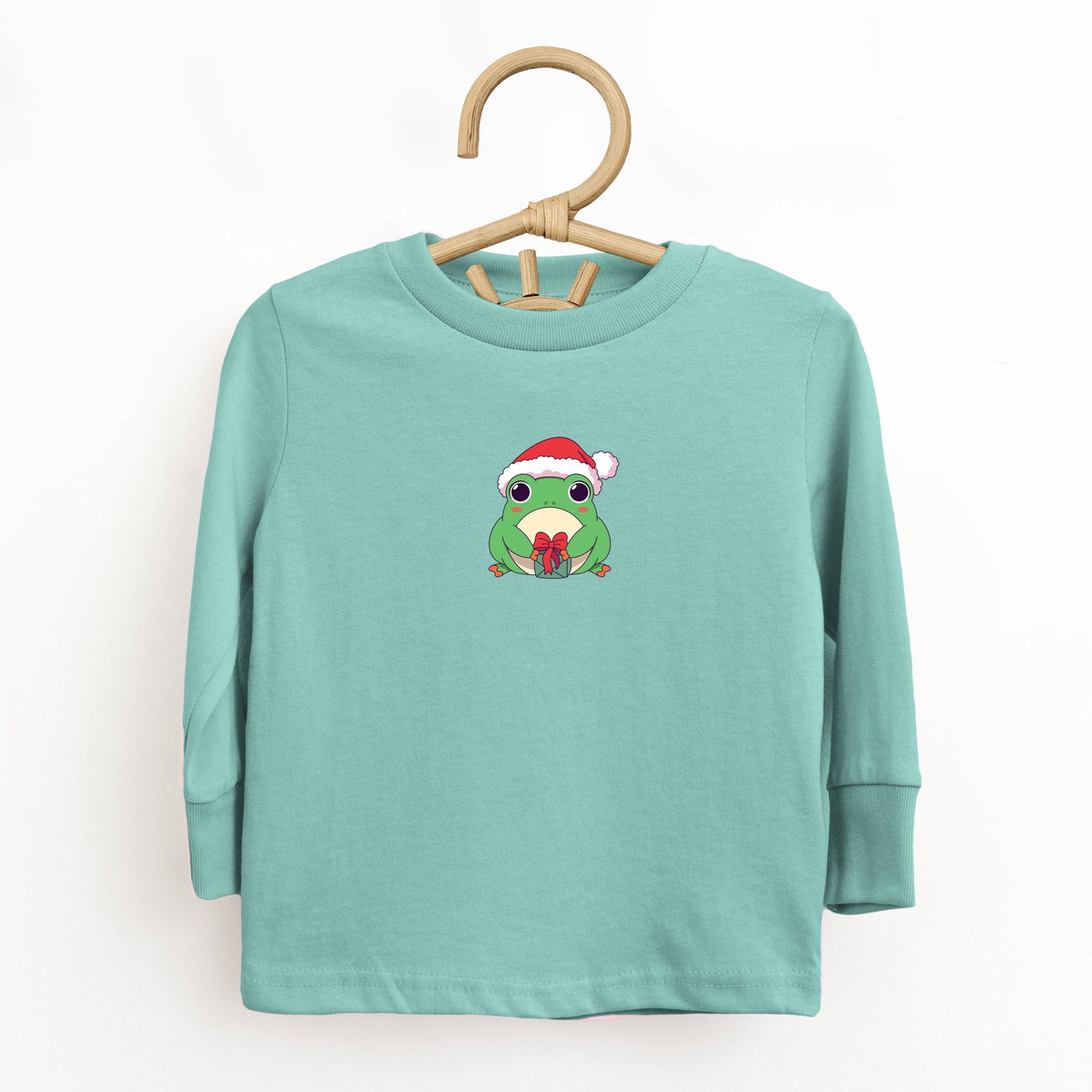 Christmas Frog - Toddler Long Sleeve Graphic Tee