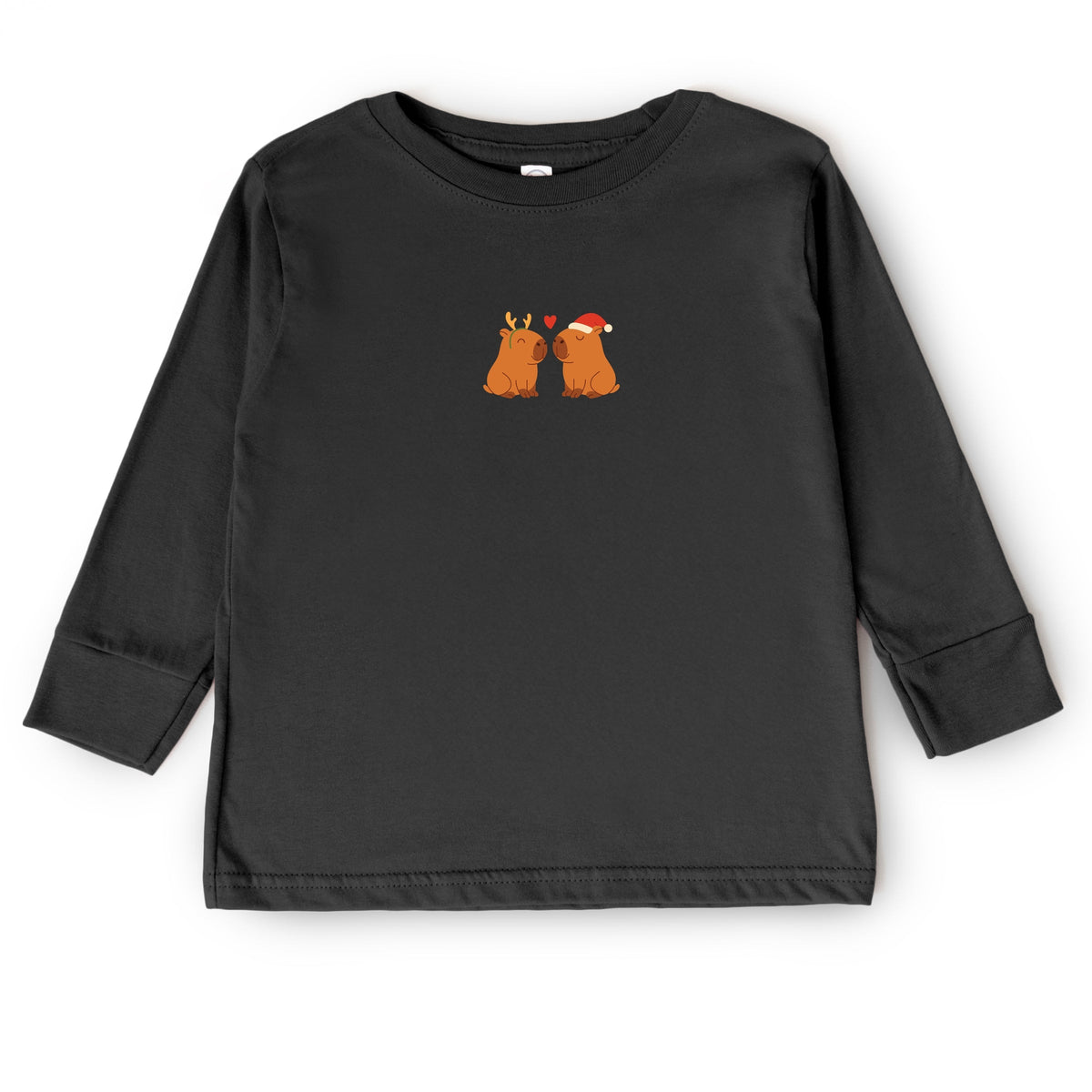 Christmas Capybara - Toddler Long Sleeve Graphic Tee