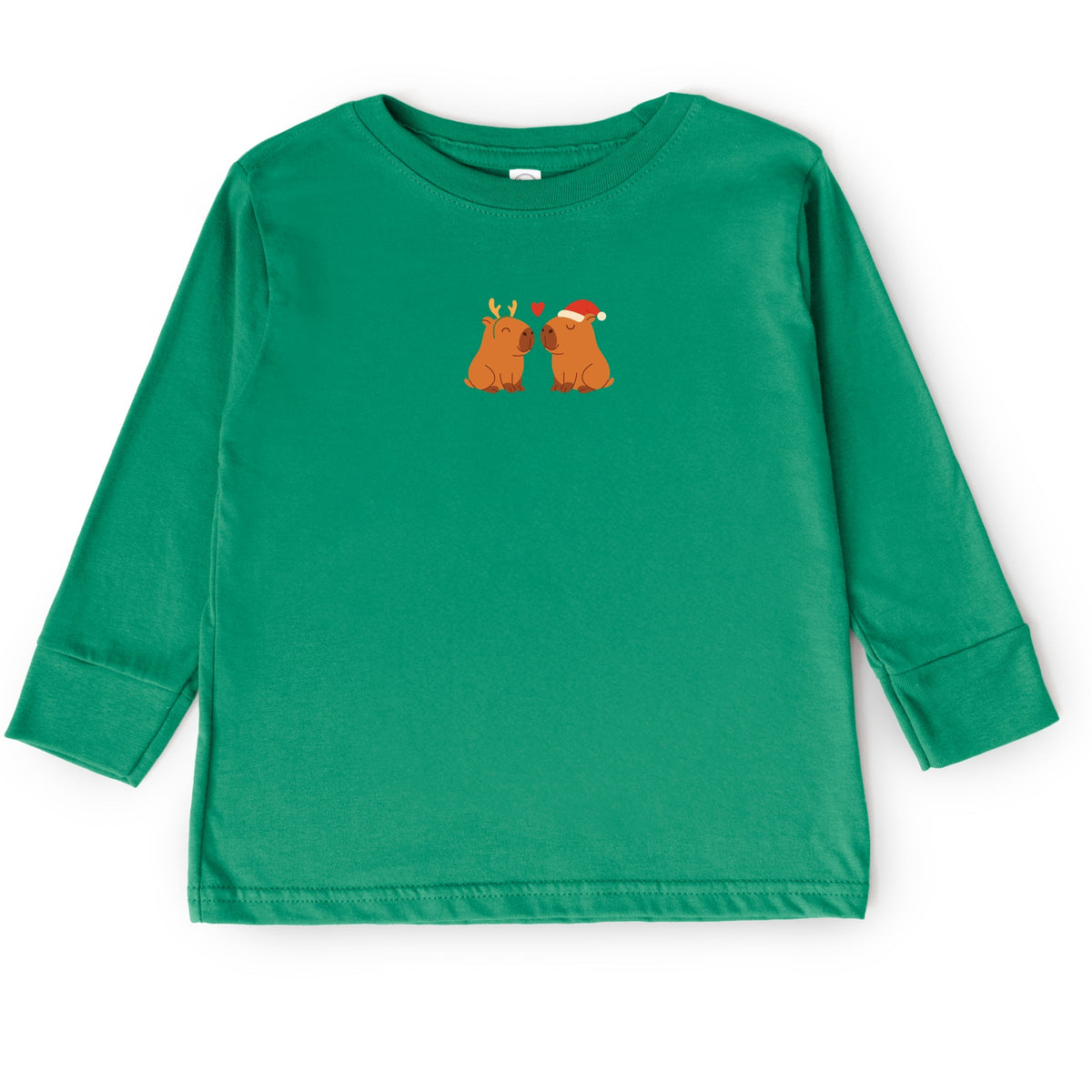 Christmas Capybara - Toddler Long Sleeve Graphic Tee