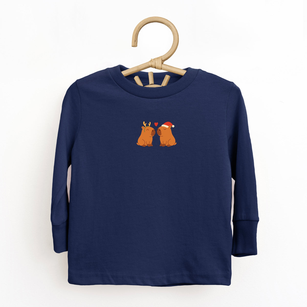 Christmas Capybara - Toddler Long Sleeve Graphic Tee