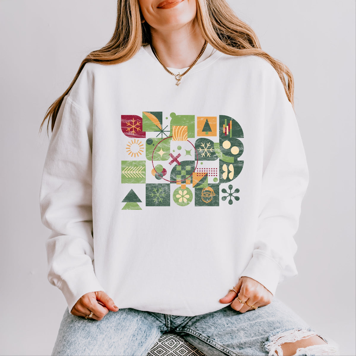 Abstract Christmas - Women's Lightweight Garment Dyed Sweatshirt