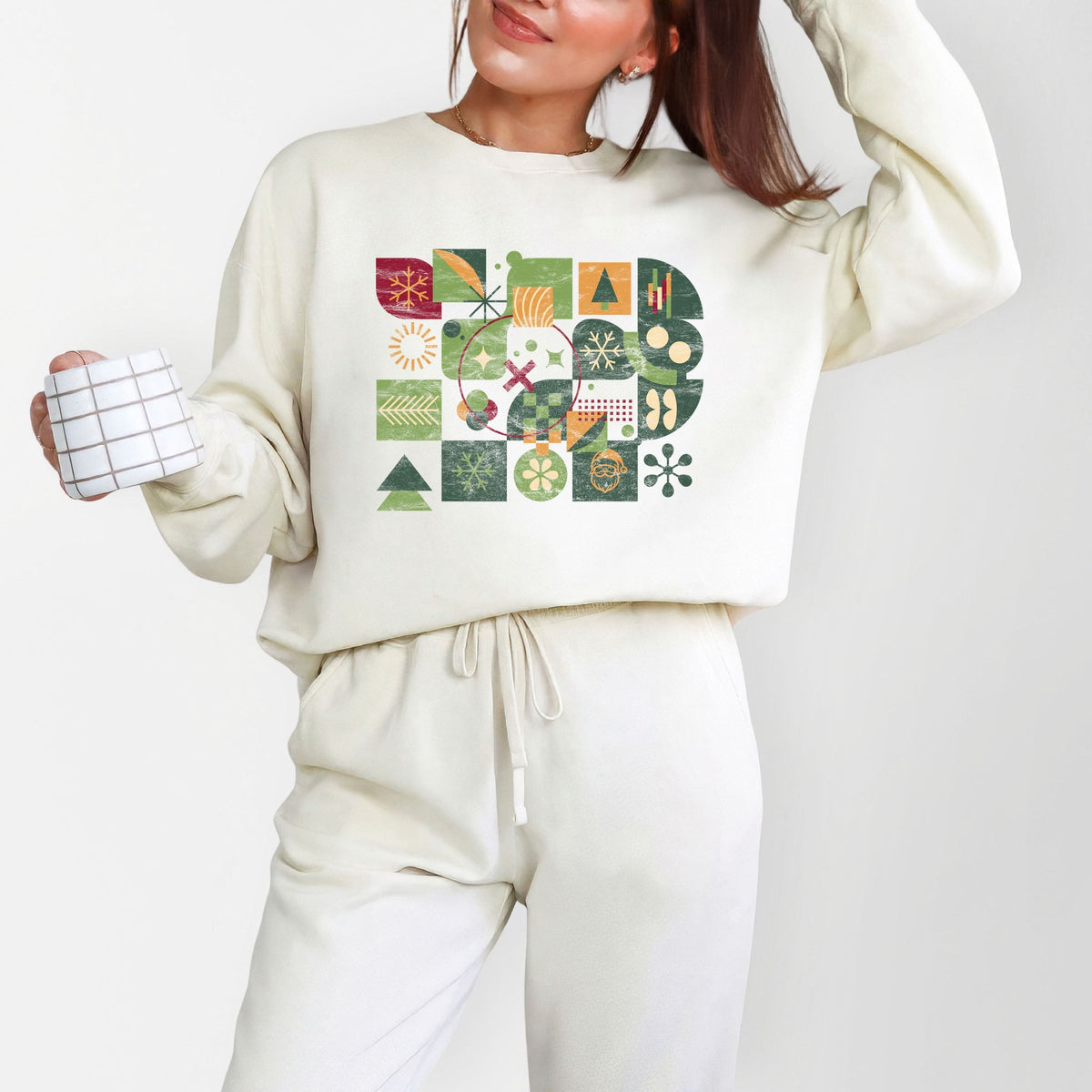Abstract Christmas - Women's Lightweight Garment Dyed Sweatshirt