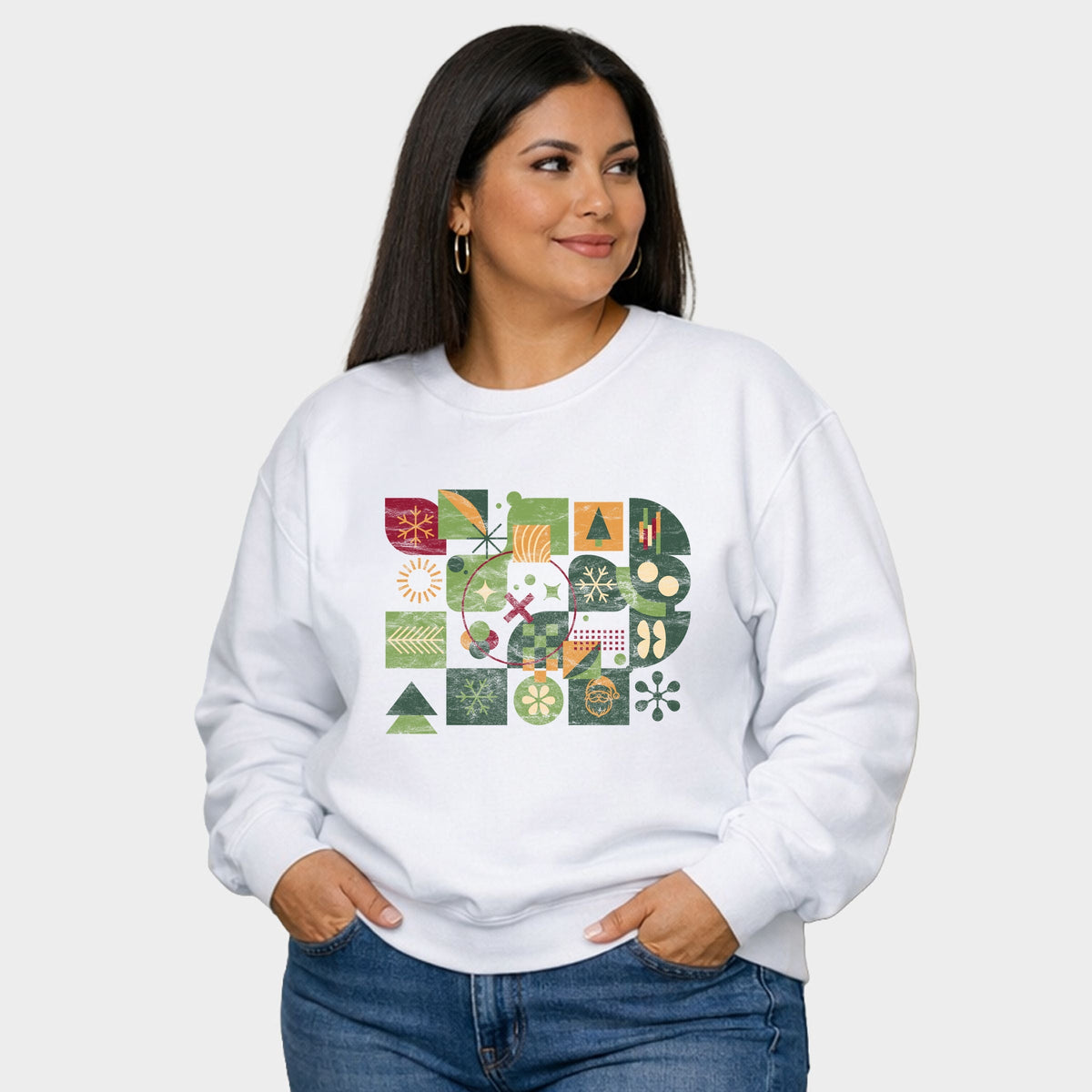 Abstract Christmas -  Women's Plus Sized Graphic Sweatshirt