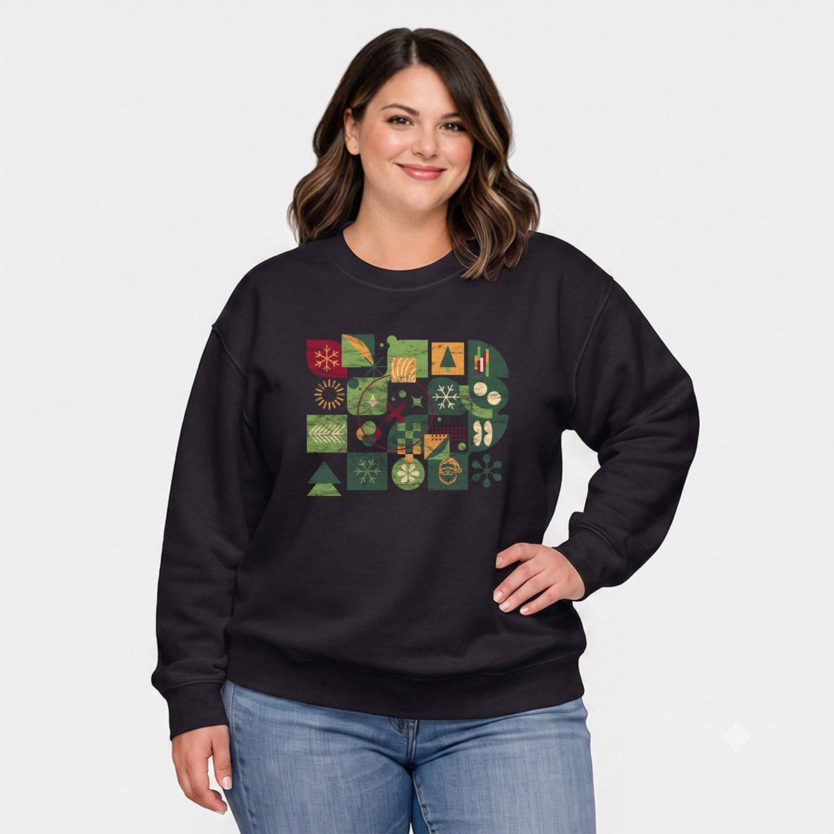 Abstract Christmas -  Women's Plus Sized Graphic Sweatshirt