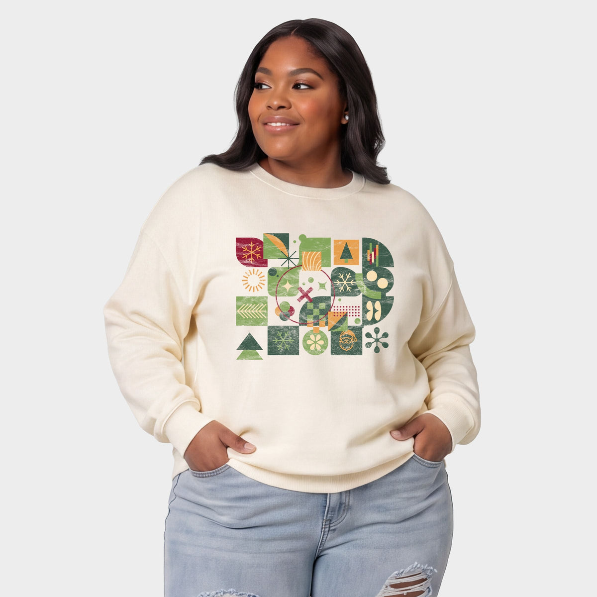Abstract Christmas -  Women's Plus Sized Graphic Sweatshirt