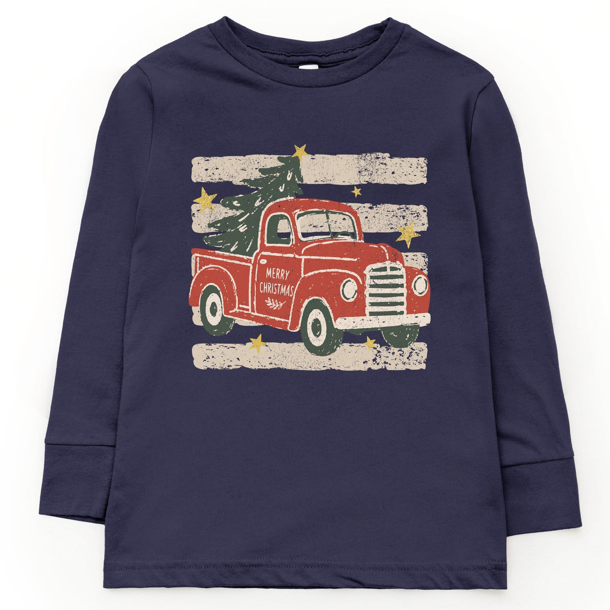 Red Truck Stripes - Youth Long Sleeve Graphic T-Shirt