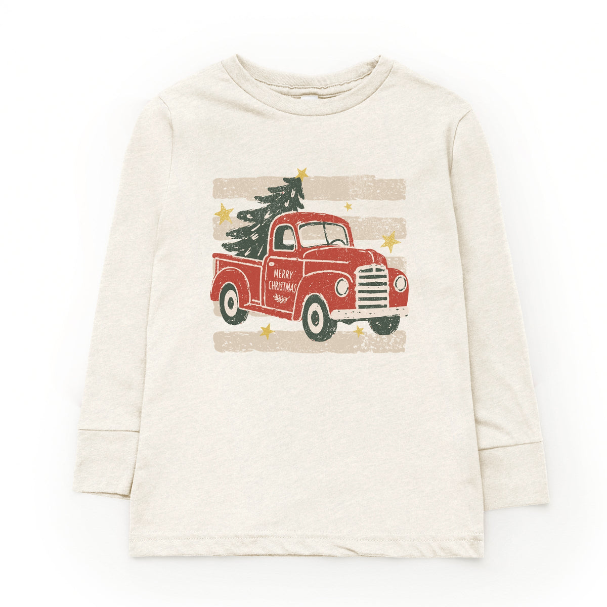 Red Truck Stripes - Youth Long Sleeve Graphic T-Shirt