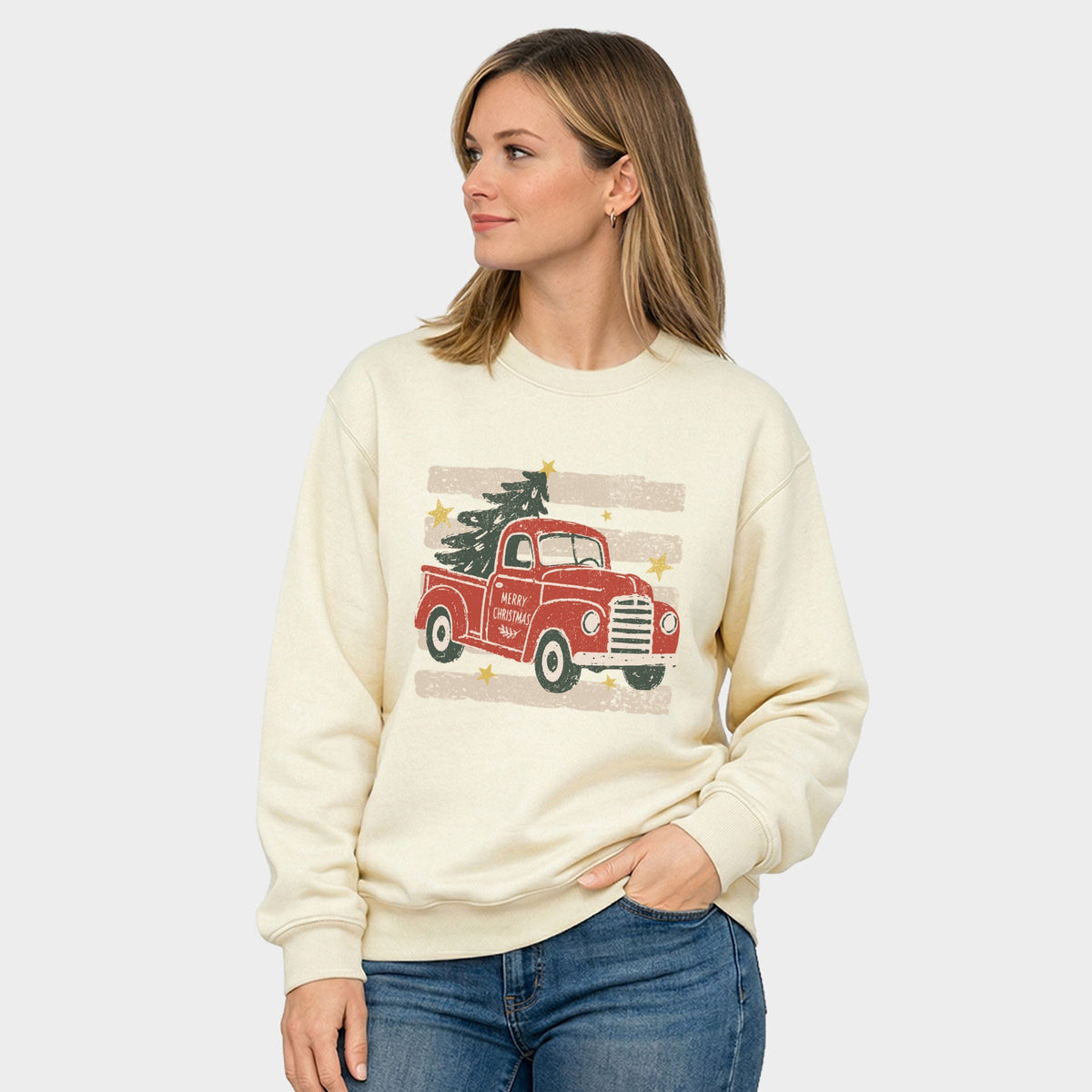 Red Truck Stripes - Women's Graphic Sweatshirt