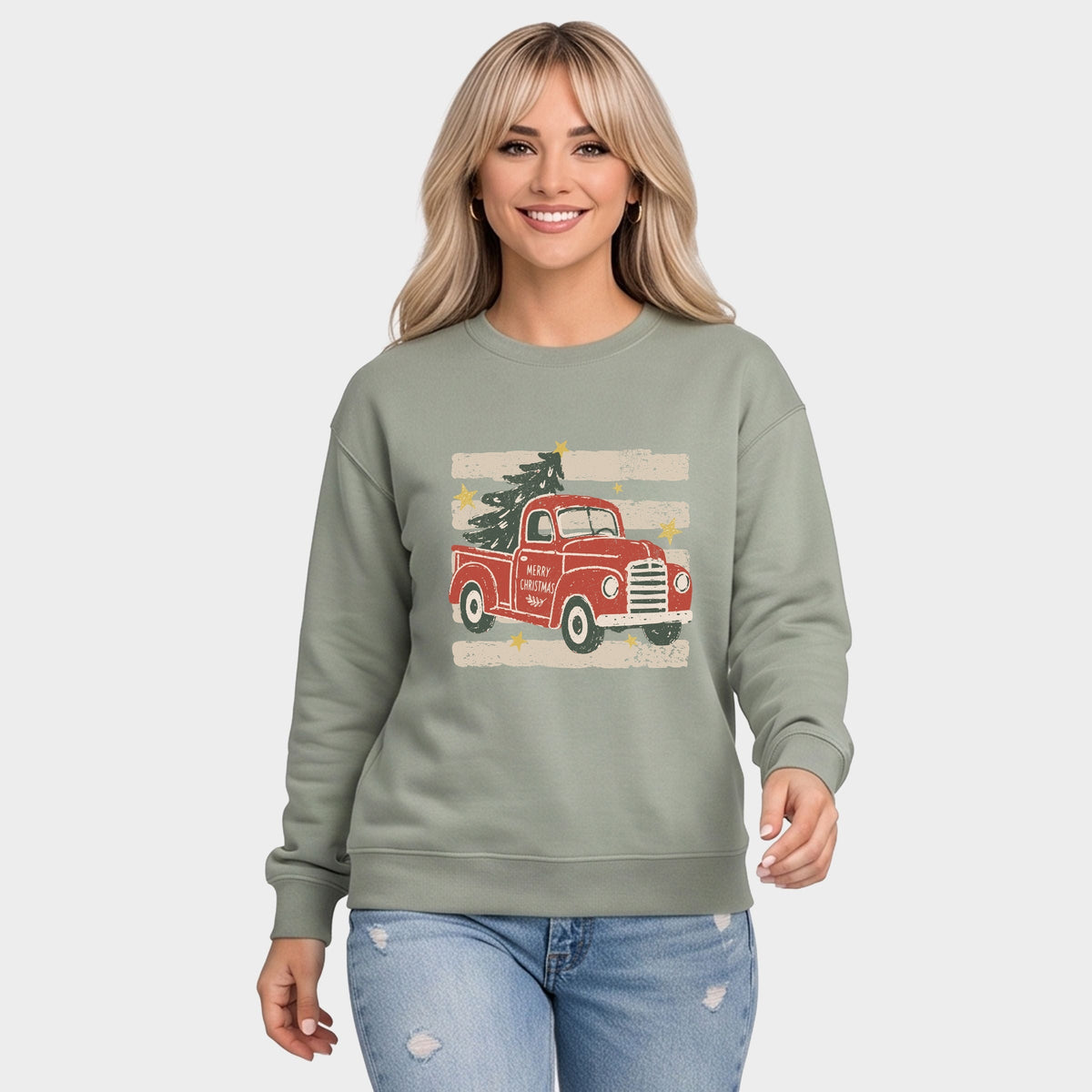 Red Truck Stripes - Women's Graphic Sweatshirt