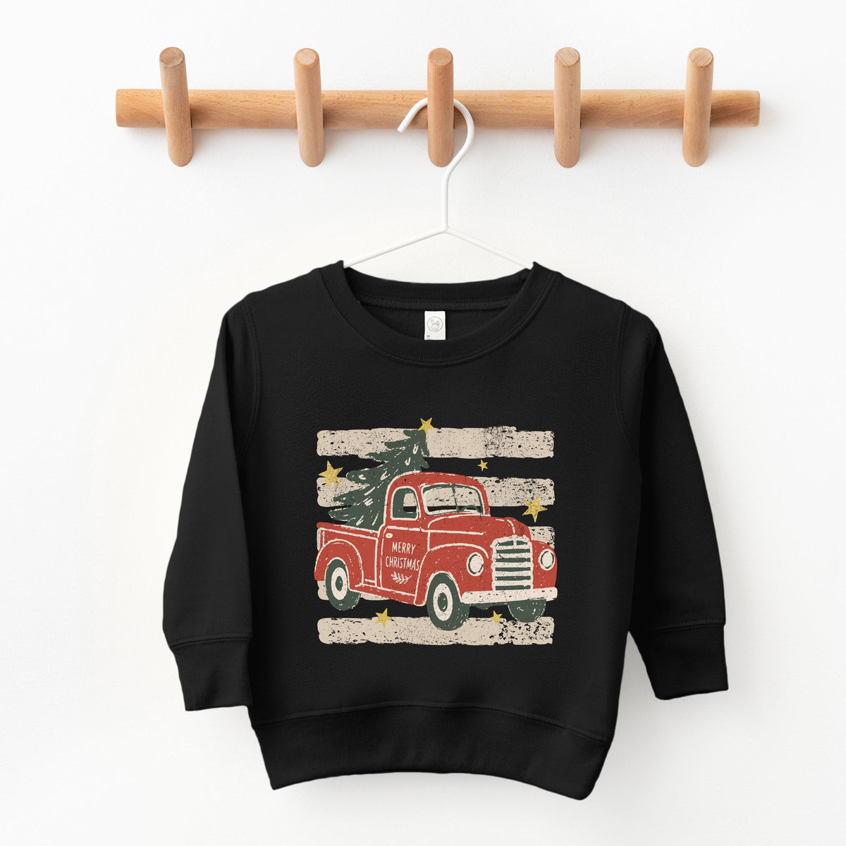 Red Truck Stripes - Toddler Graphic Sweatshirt