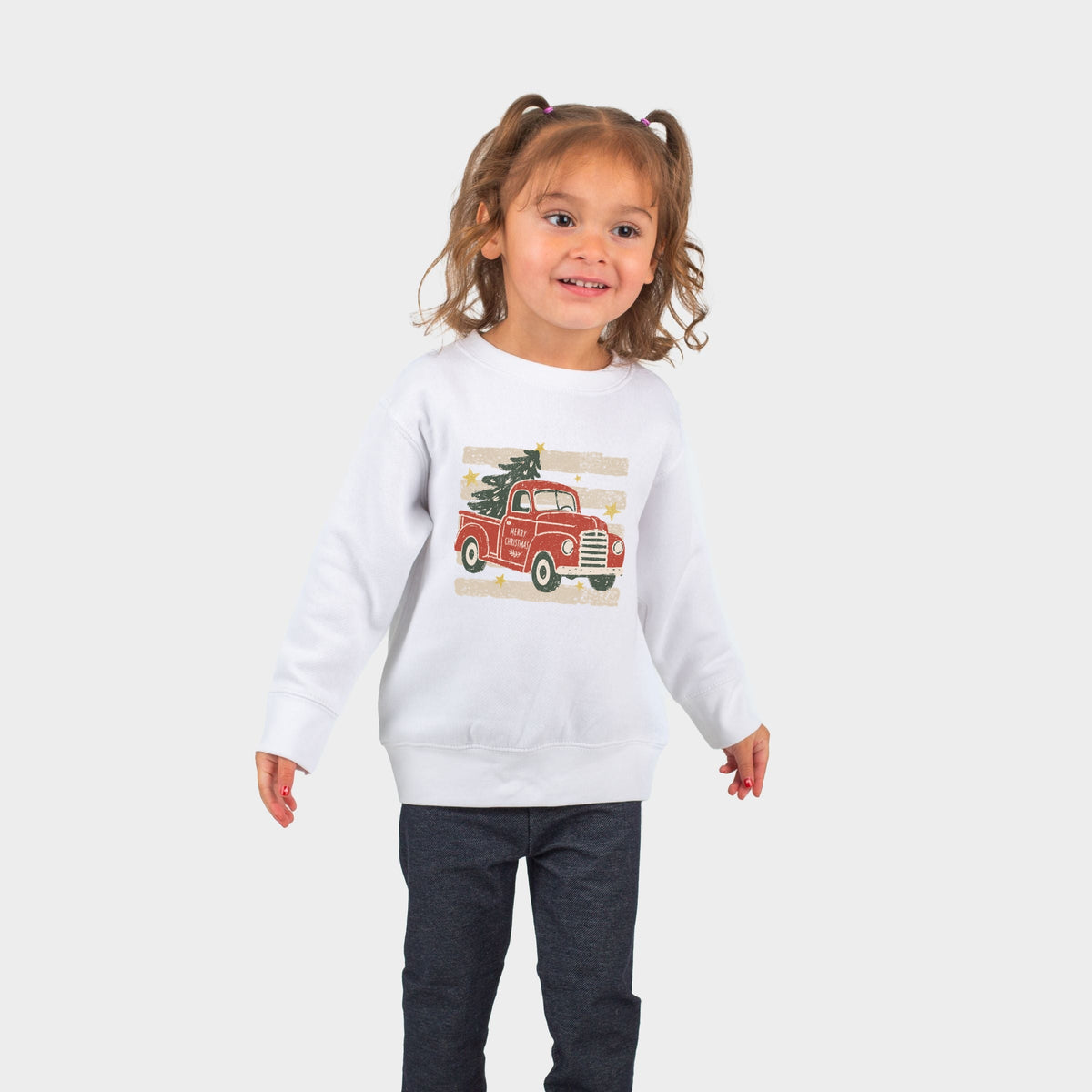 Red Truck Stripes - Toddler Graphic Sweatshirt