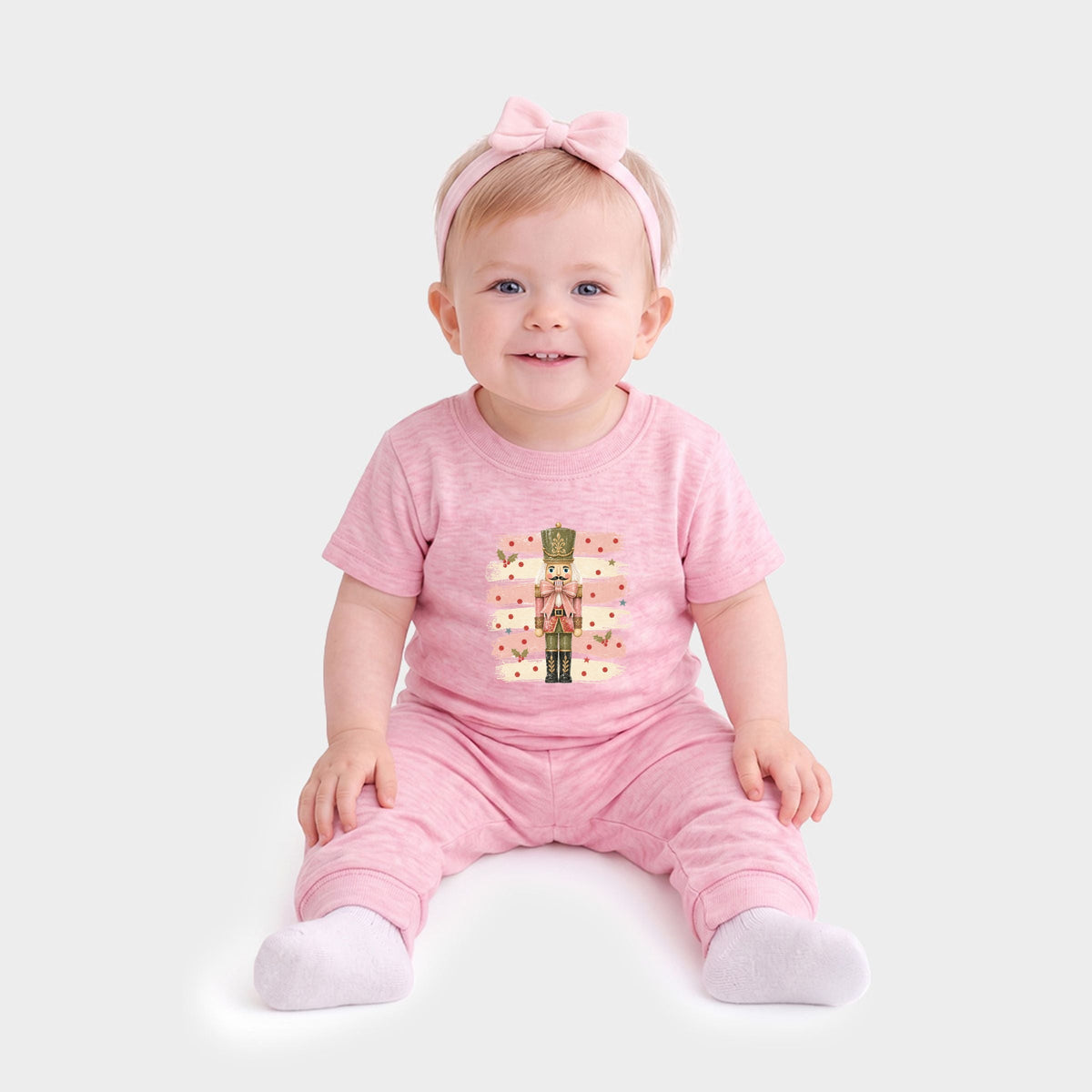 Nutcracker Stripes and Polka Dots - Infant Jogger Pant Crew Set