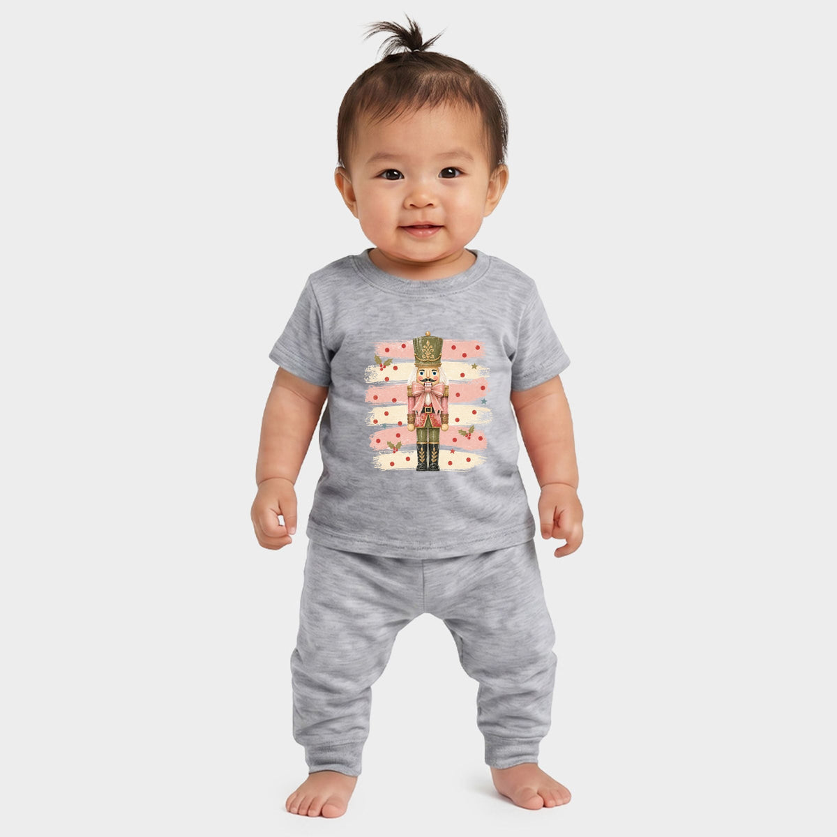 Nutcracker Stripes and Polka Dots - Infant Jogger Pant Crew Set