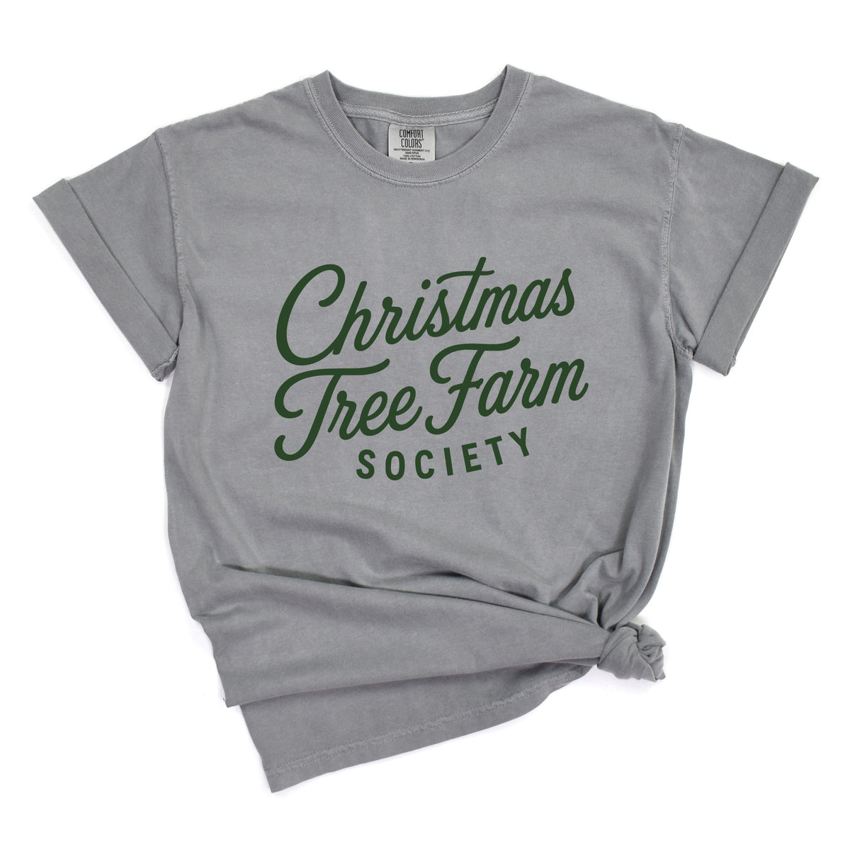 Christmas Tree Farm Society - Women's Garment Dyed Graphic T-Shirt