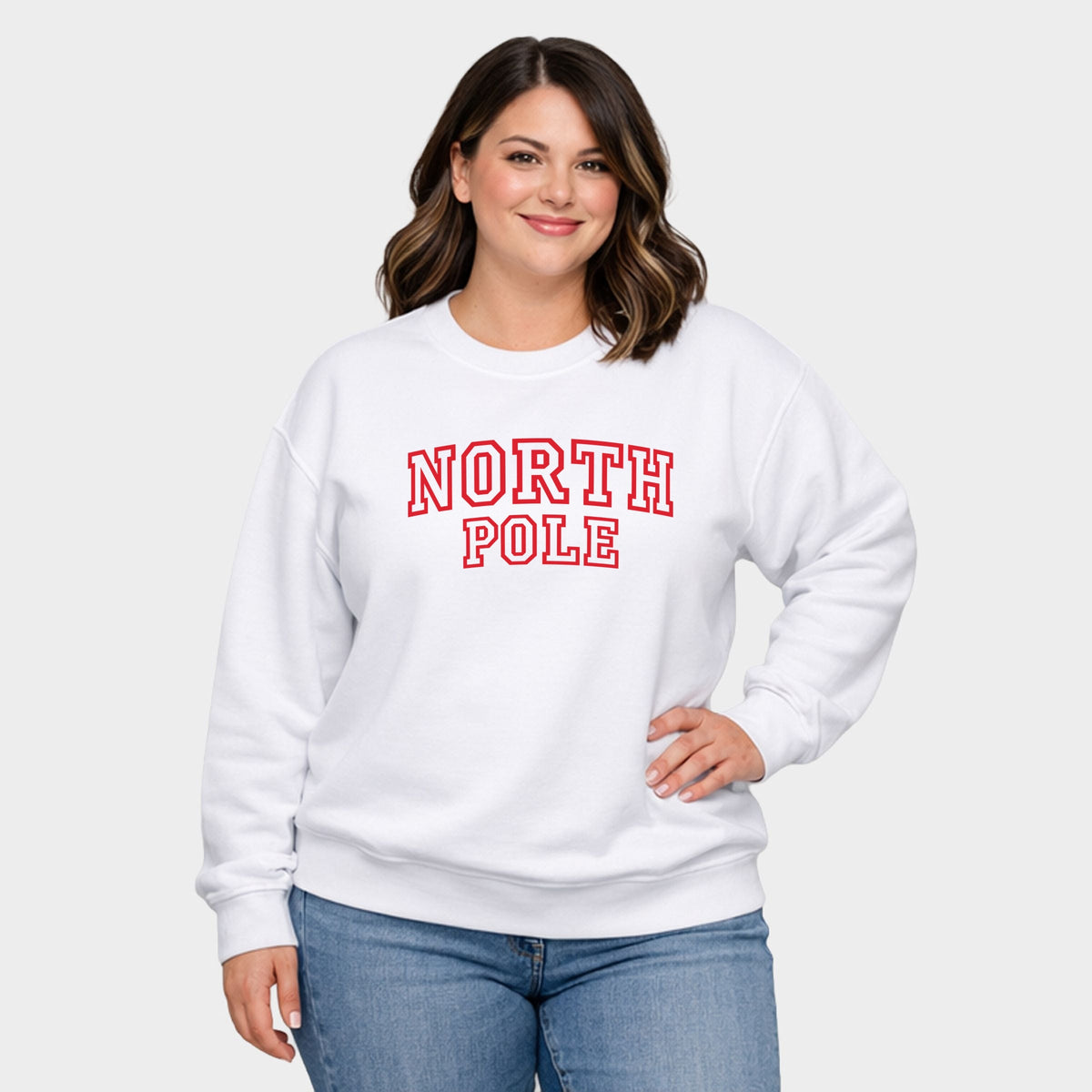 North Pole Varsity Outlines - Women's Plus Sweatshirt