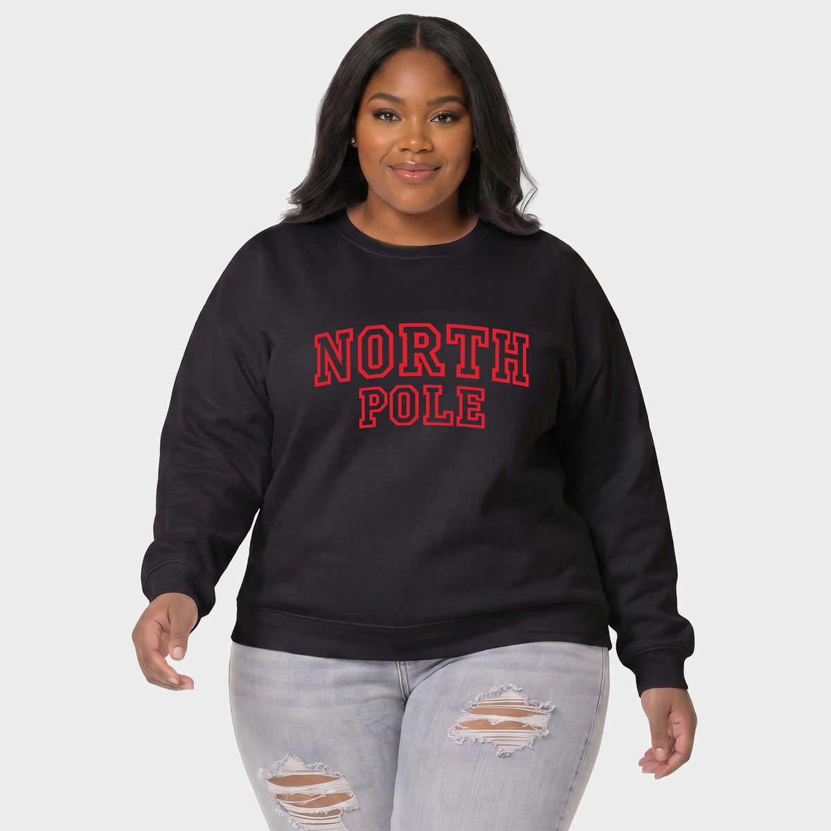 North Pole Varsity Outlines - Women's Plus Sweatshirt
