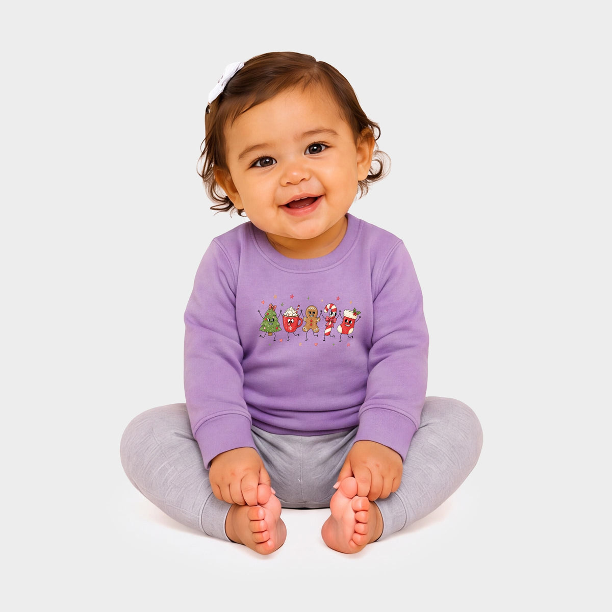 Christmas Icons Stick Figures - Infant Crew Fleece Sweatshirt