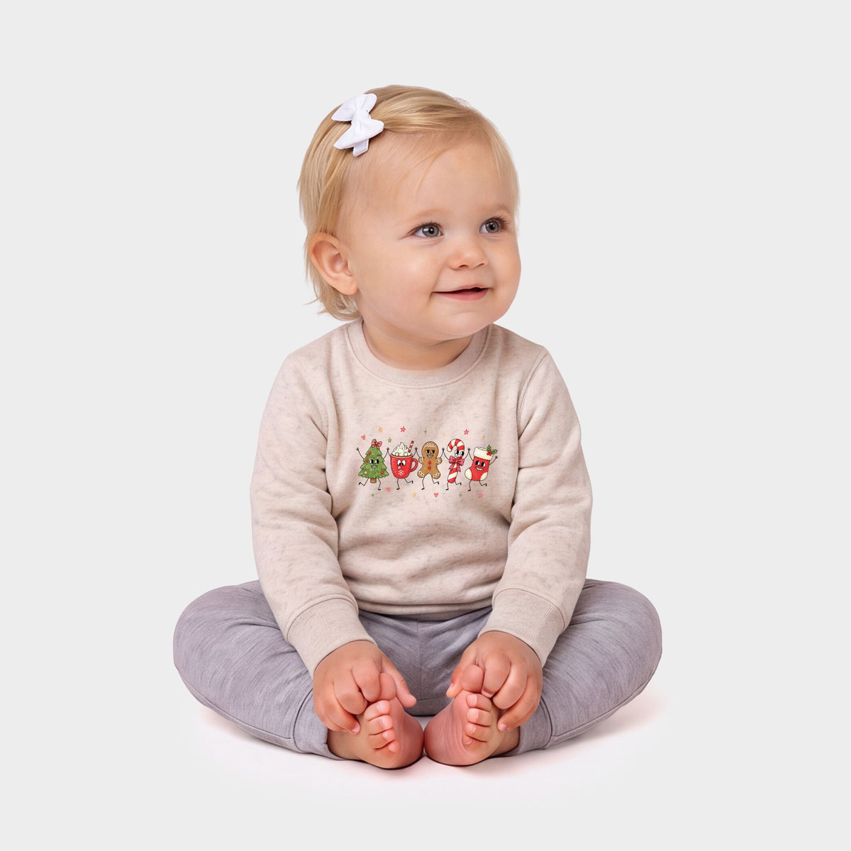 Christmas Icons Stick Figures - Infant Crew Fleece Sweatshirt