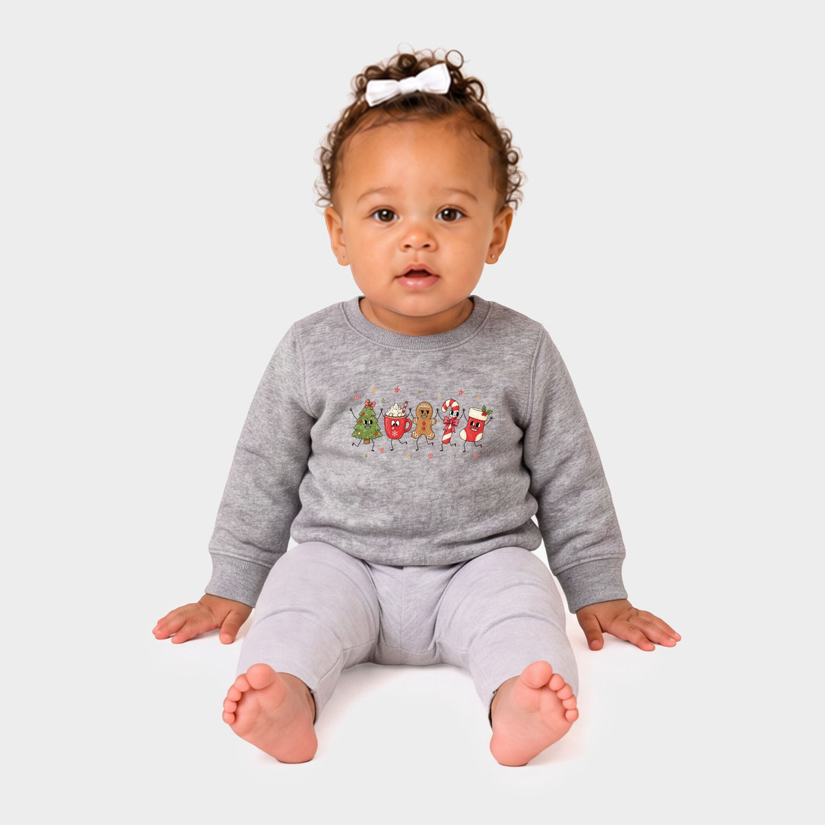 Christmas Icons Stick Figures - Infant Crew Fleece Sweatshirt