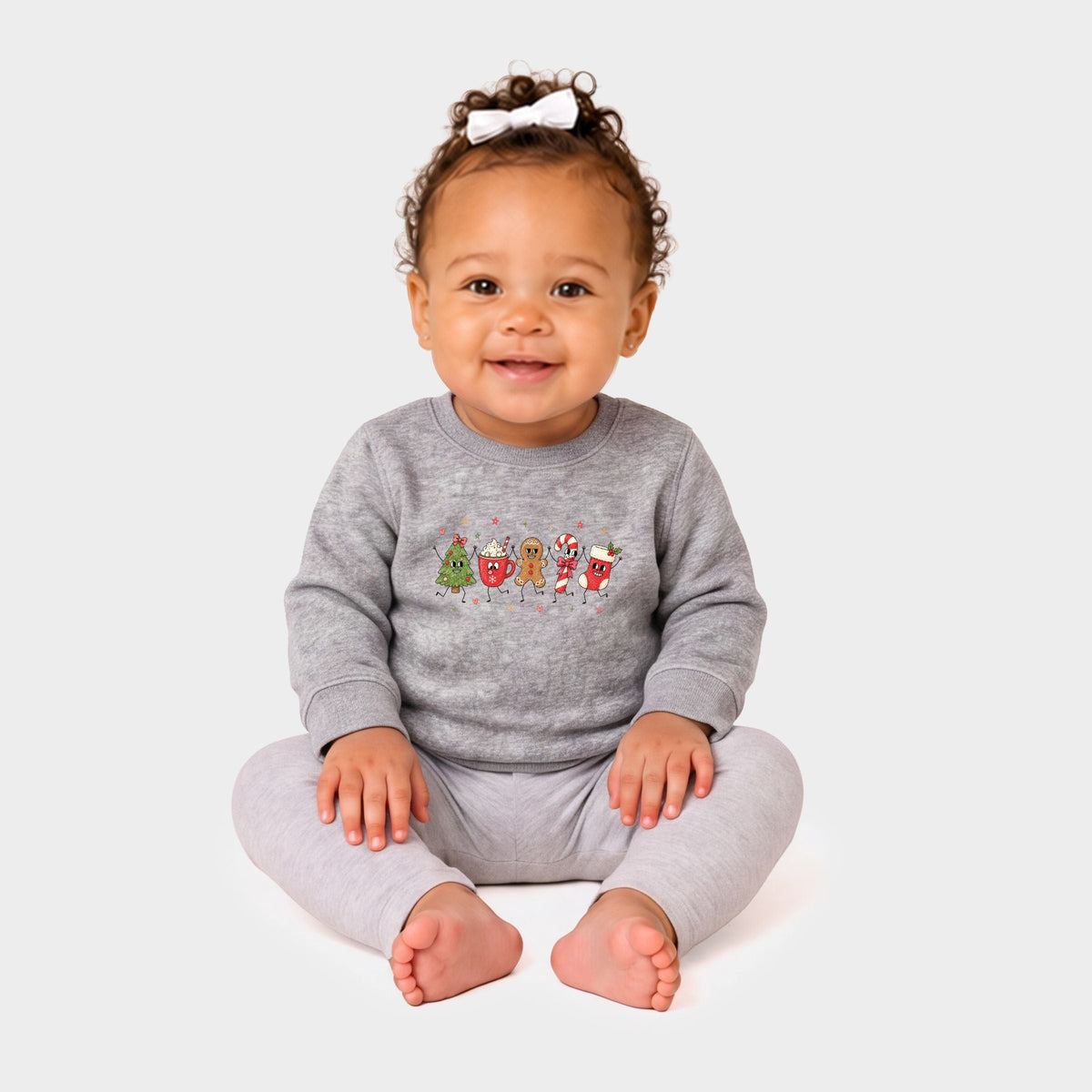 Christmas Icons Stick Figures - Infant Crew Fleece Sweatshirt