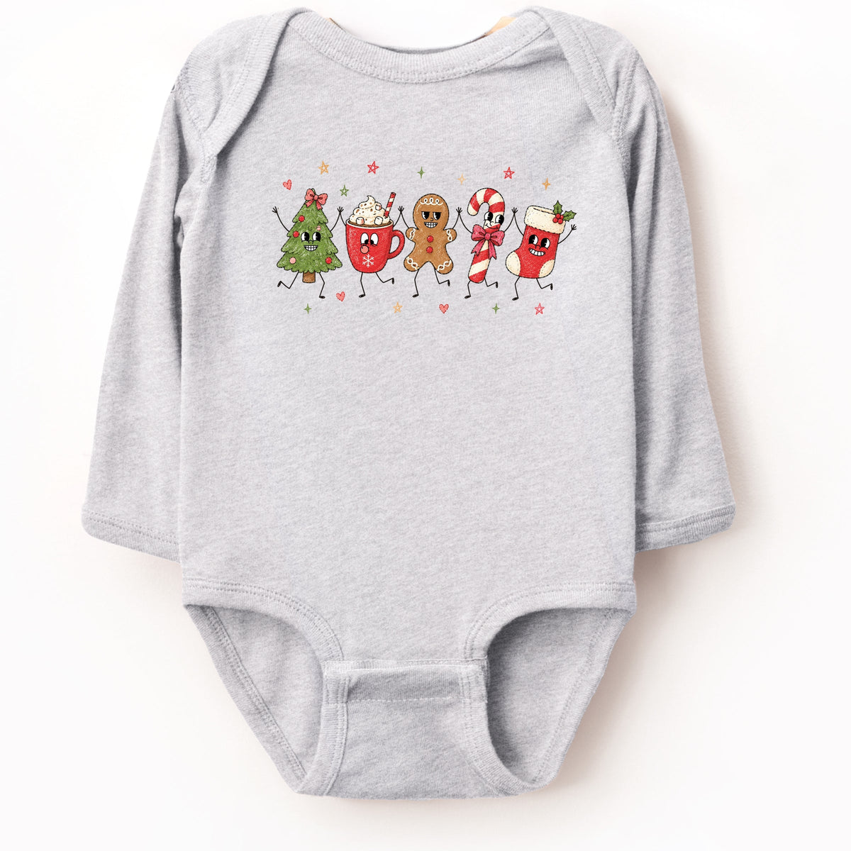 Christmas Icons Stick Figures - Infant Long Sleeve Bodysuit