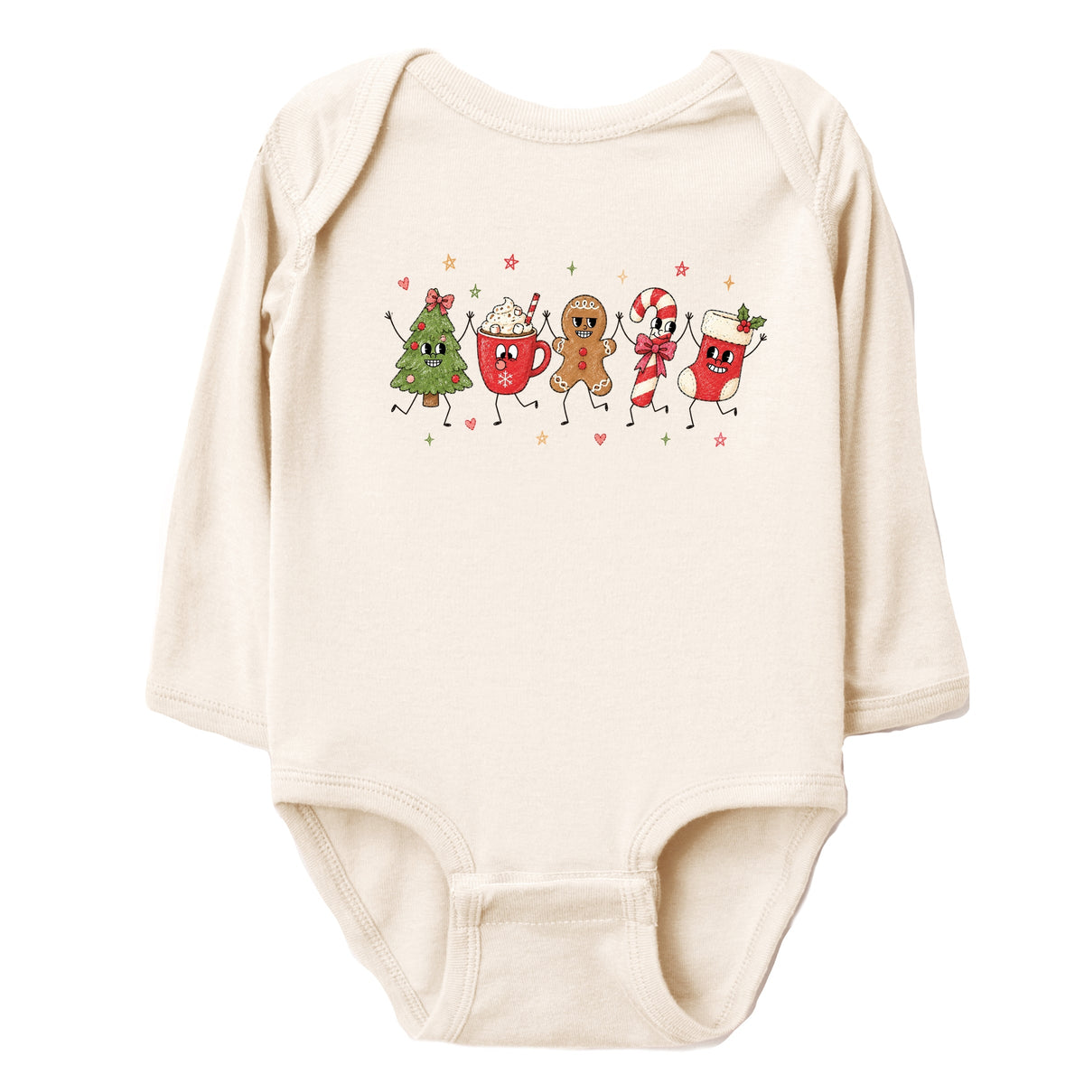 Christmas Icons Stick Figures - Infant Long Sleeve Bodysuit